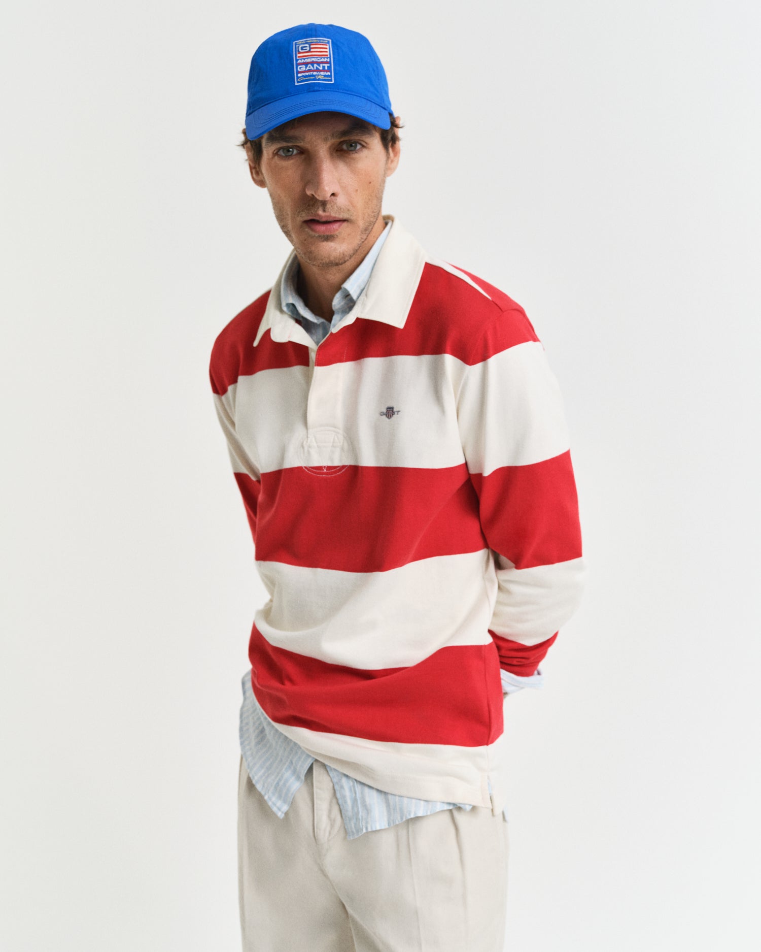GANT Ruby Red Barstripe Rugger #Colour_Ruby Red