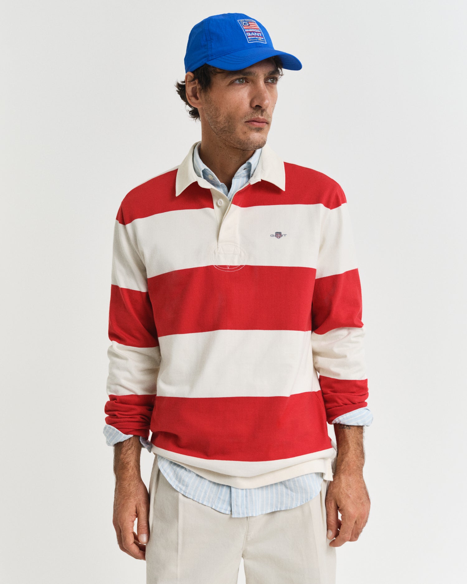 GANT Ruby Red Barstripe Rugger #Colour_Ruby Red