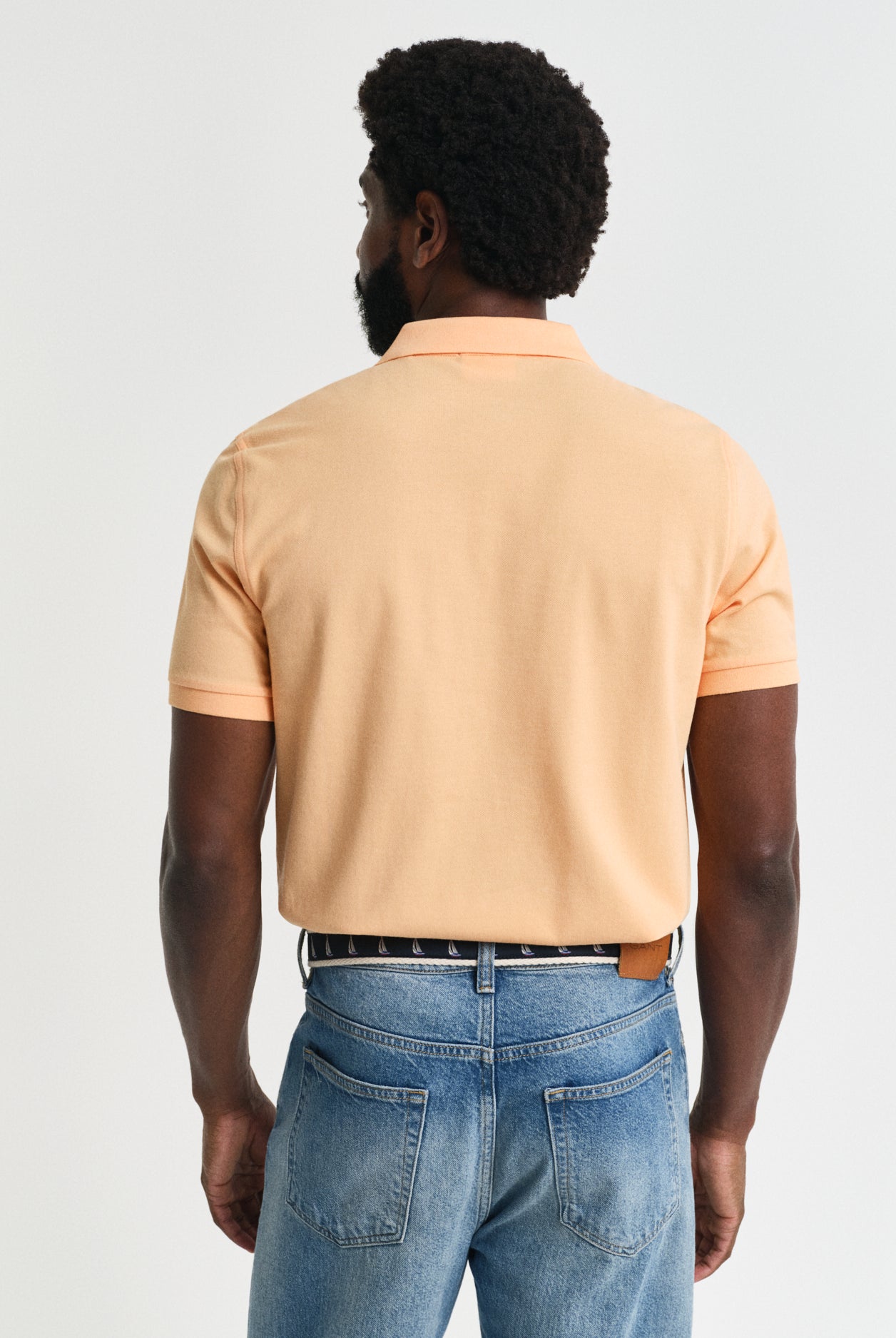 GANT Regular Fit Shield Short Sleeve Pique Polo #Colour_Peachy Orange