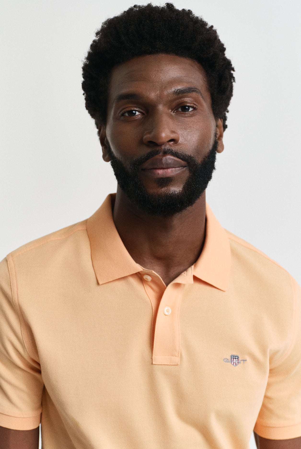 GANT Regular Fit Shield Short Sleeve Pique Polo #Colour_Peachy Orange