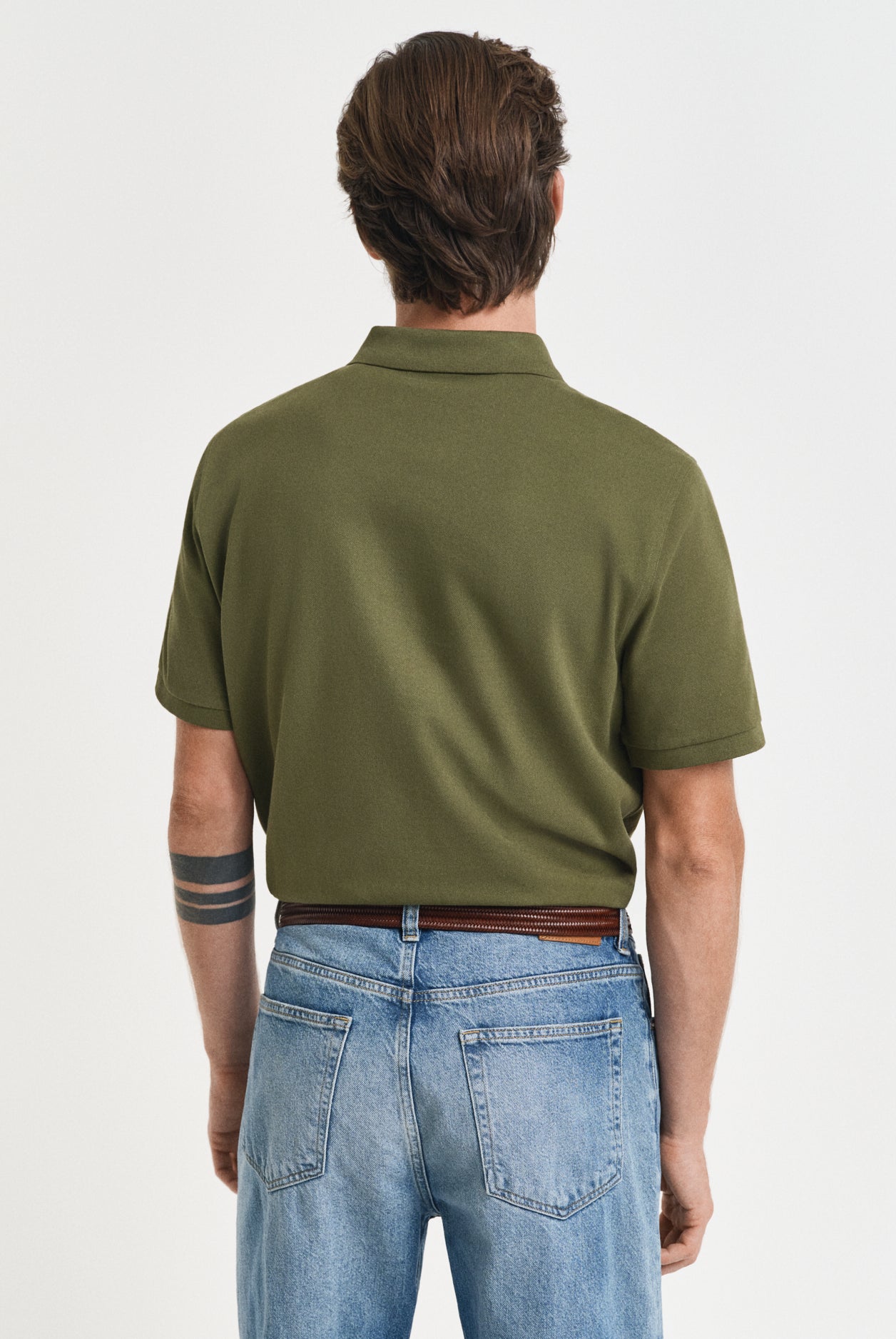 GANT Regular Fit Shield Short Sleeve Pique Polo #Colour_Moss Green