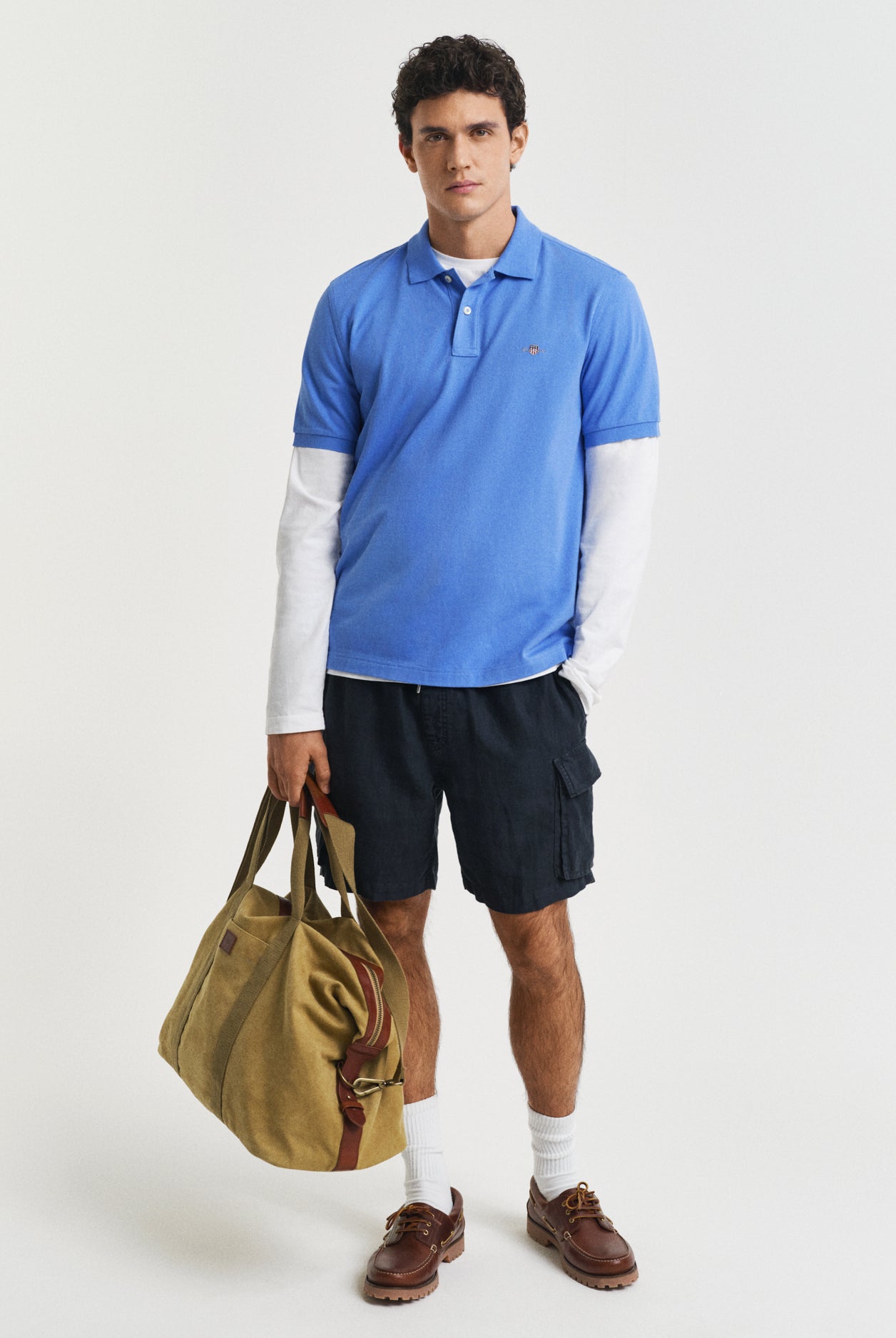 GANT Regular Fit Shield Short Sleeve Pique Polo #Colour_Perfect Blue