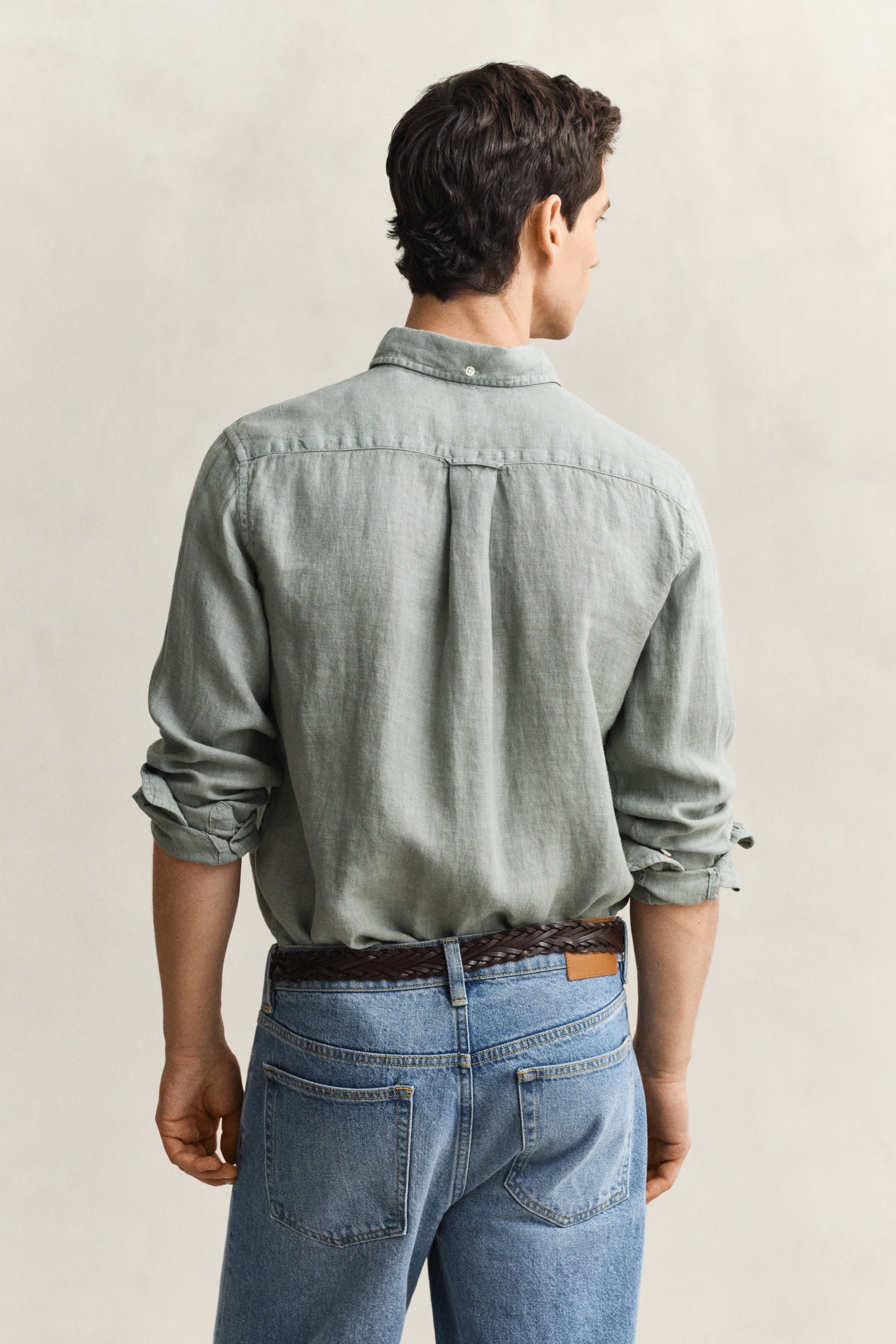 GANT Reg GMNT Dyed Linen Shirt #Colour_Ceramic Grey