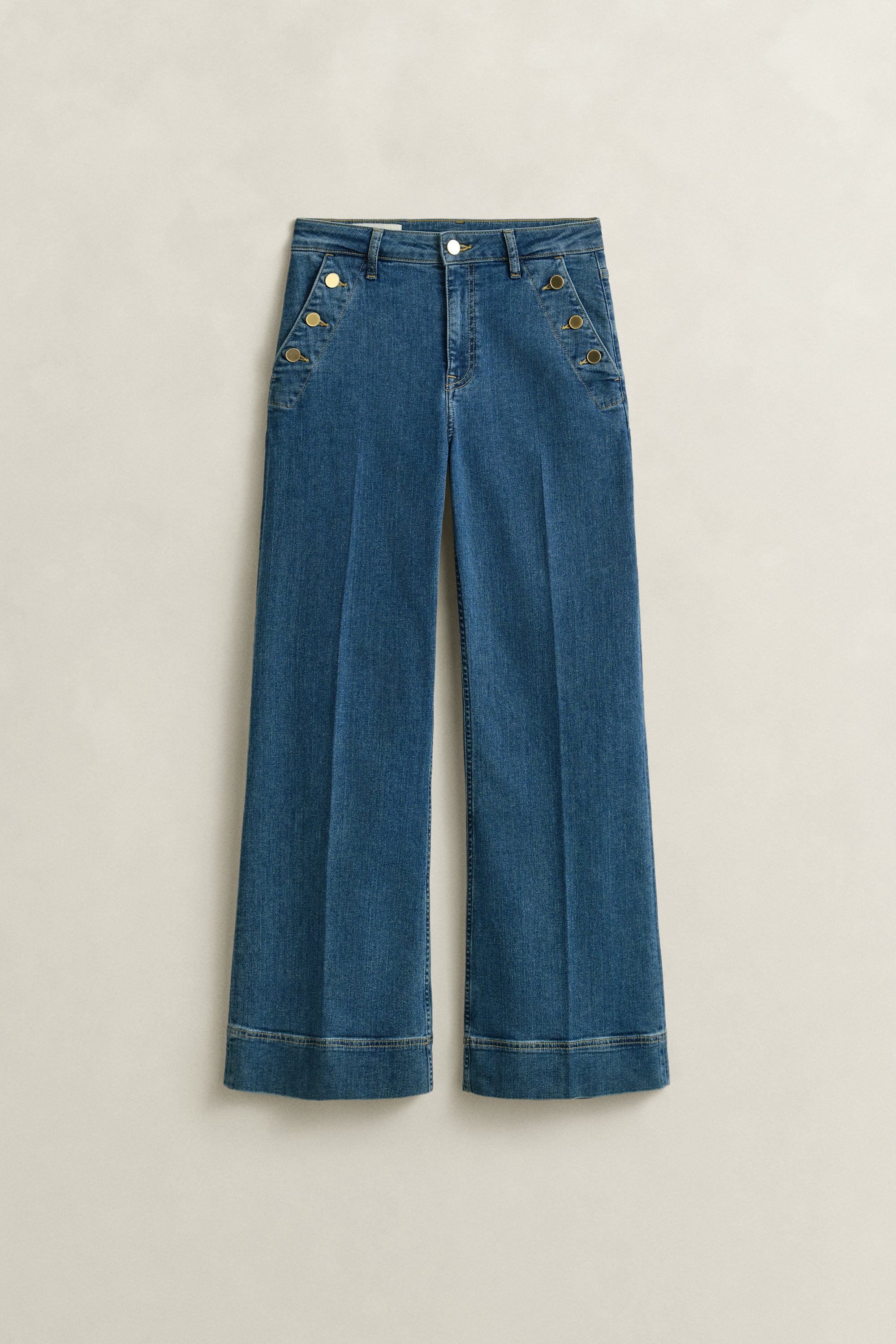 GANT Mid Blue Flare Nautical Jeans #Colour_Mid Blue