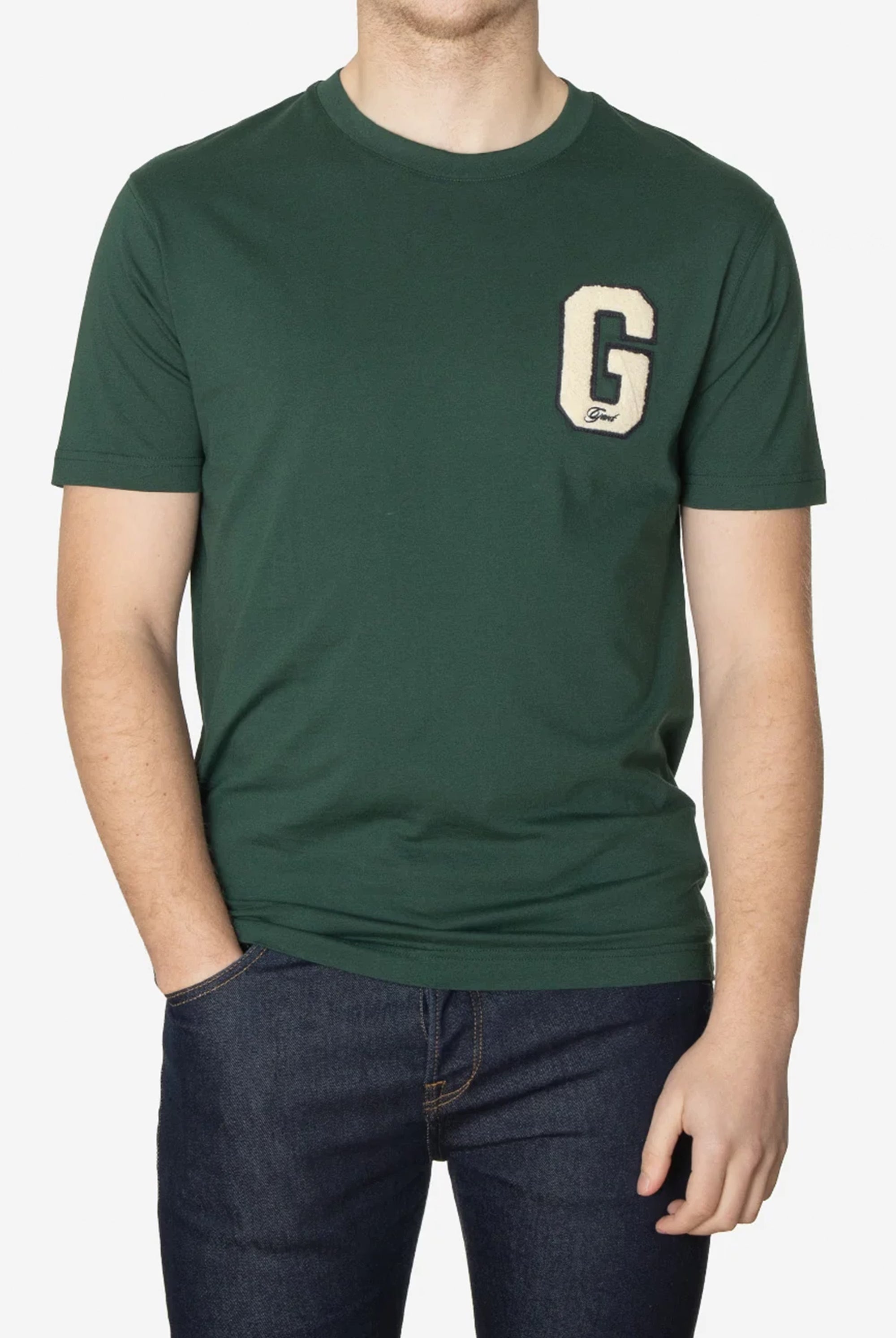 GANT G Badge SS T-shirt #Colour_Tartan Green
