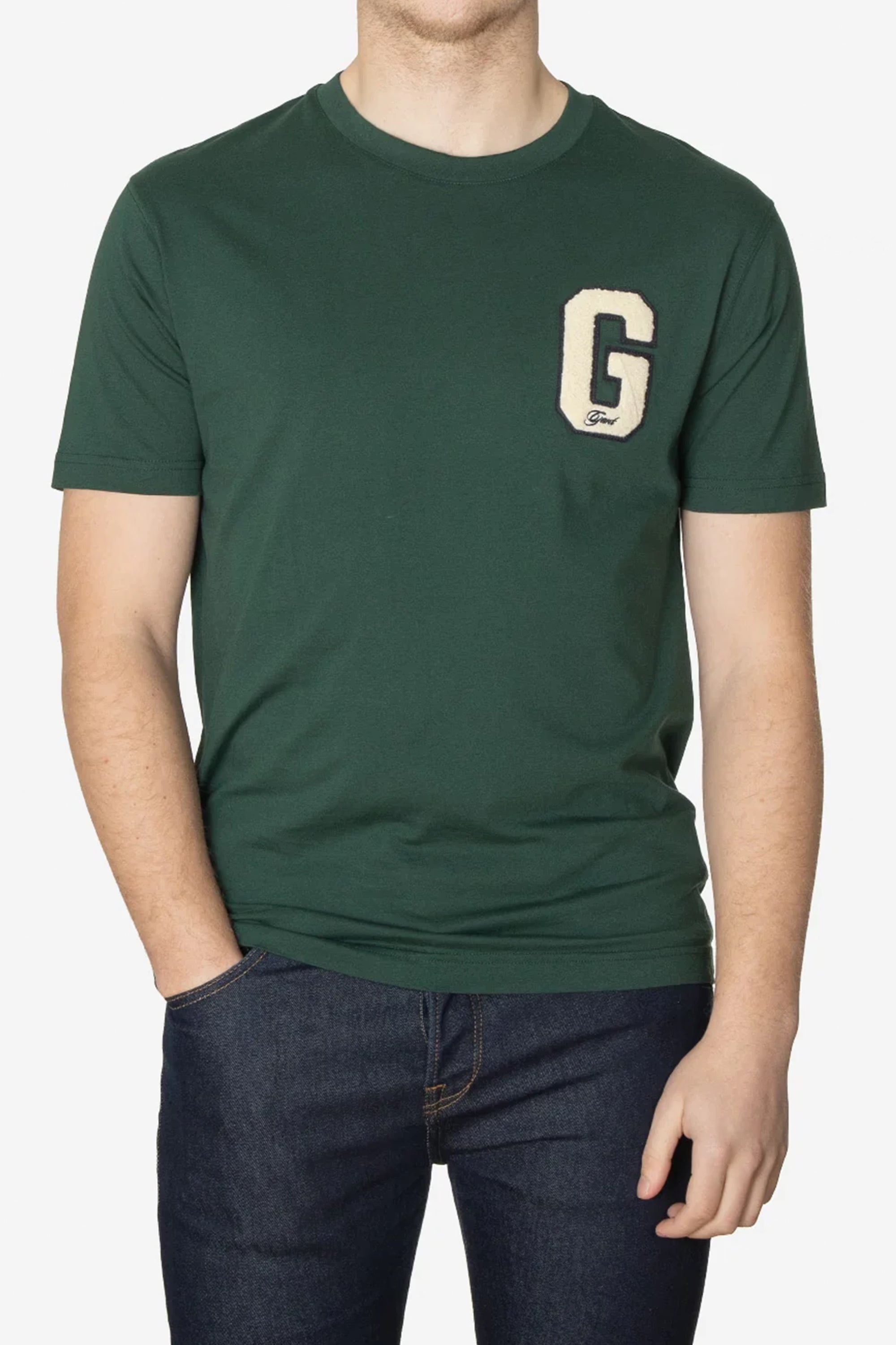 GANT G Badge SS T-shirt #Colour_Tartan Green