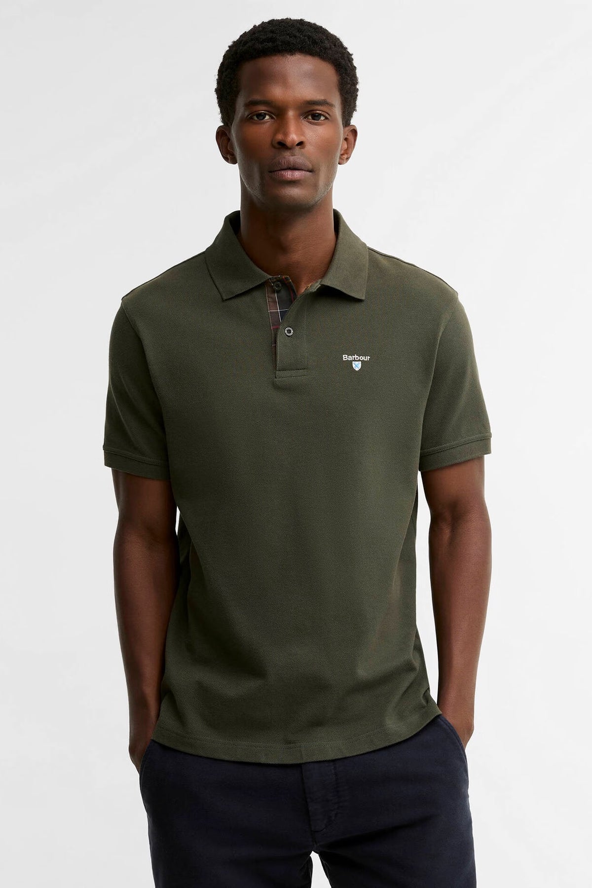 Tartan Pique Tailored Polo Shirt