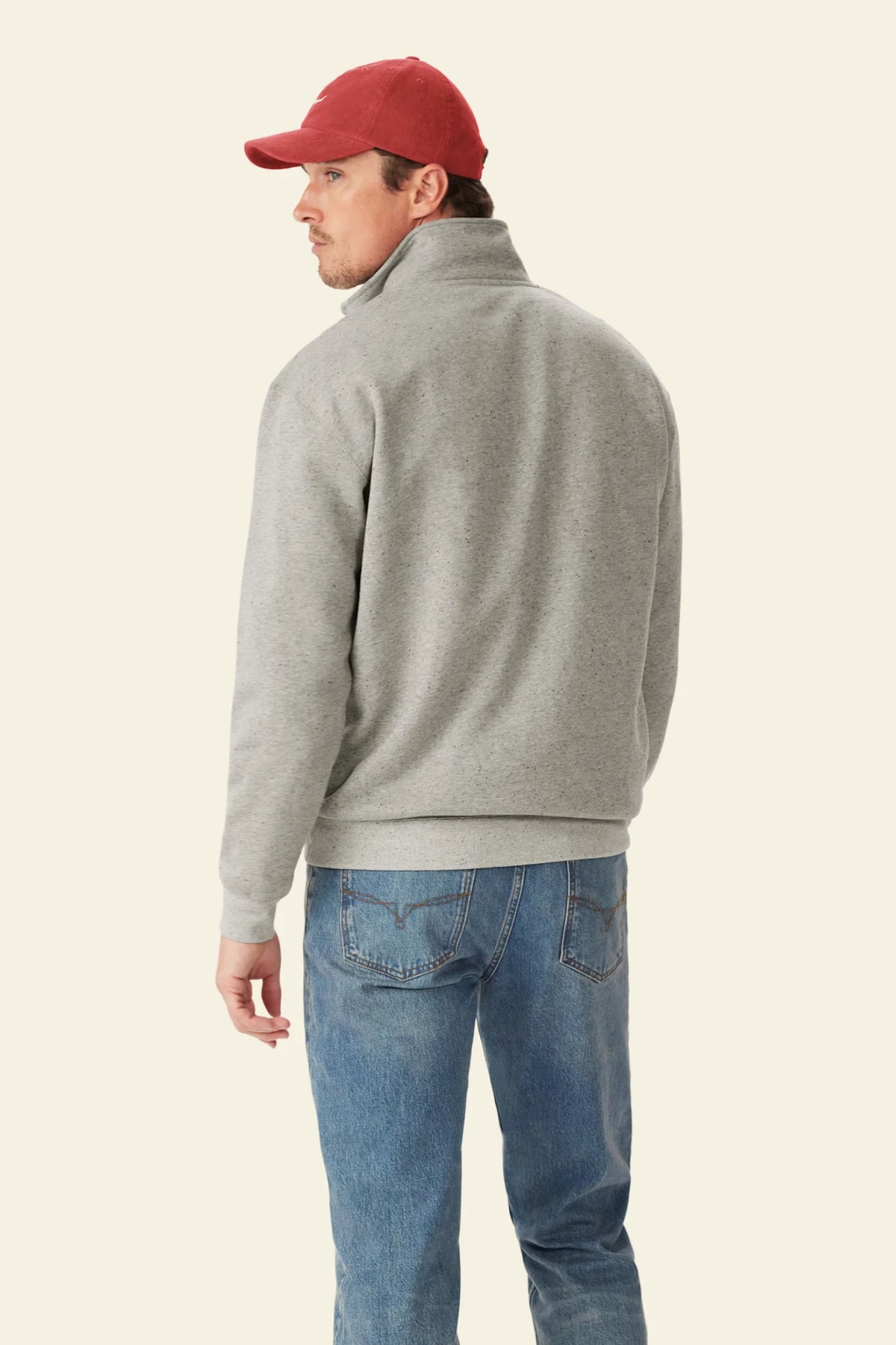 R.M. Williams Mulyungarie 1/4 Zip Sweatshirt #Colour_Grey Marle