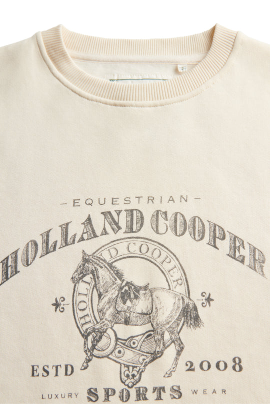 Holland Cooper Ecru Appaloosa Crew Neck Sweat #Colour_Ecru