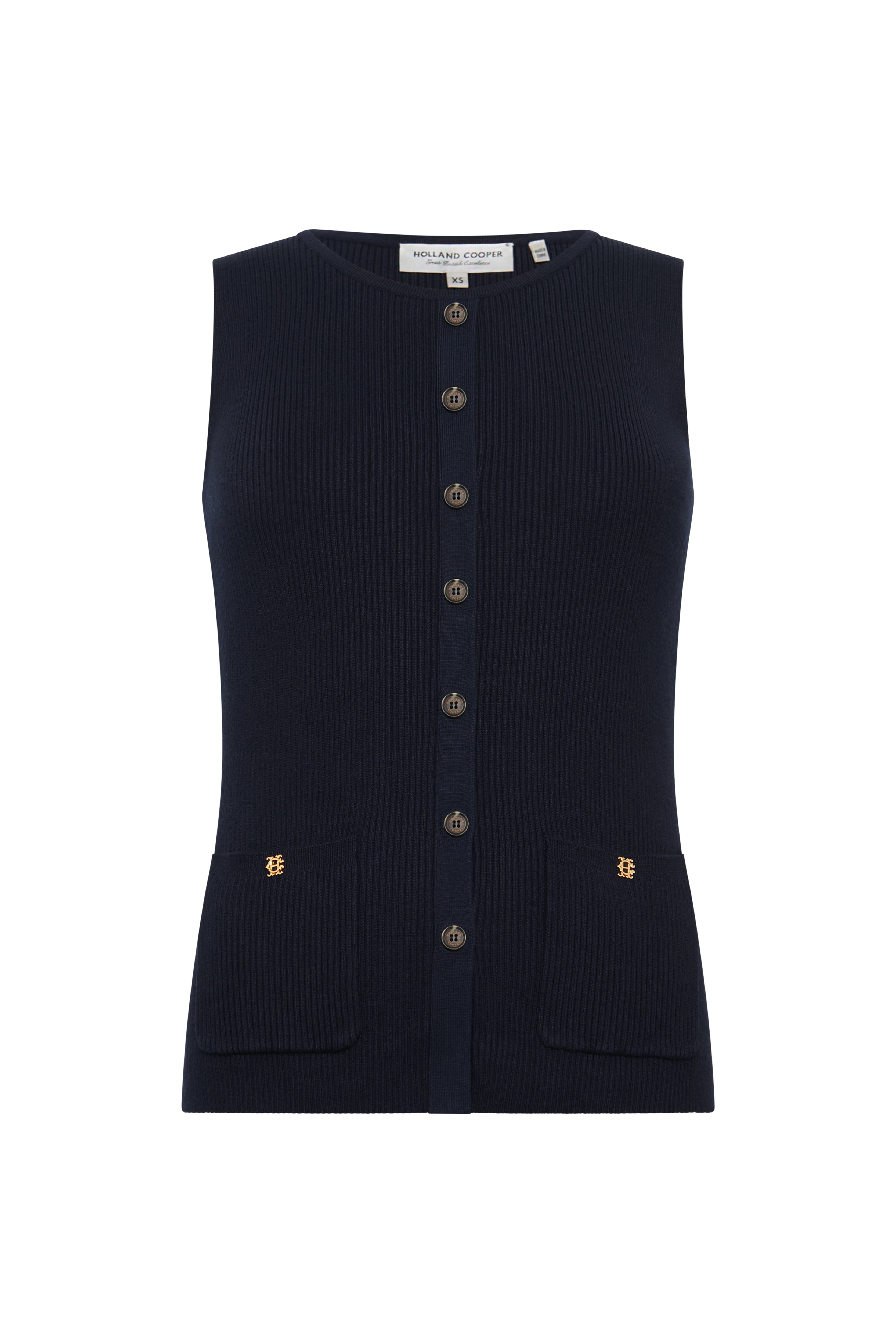 Holland Cooper Ink Navy Aubrey Knitted Tank #Colour_Ink Navy