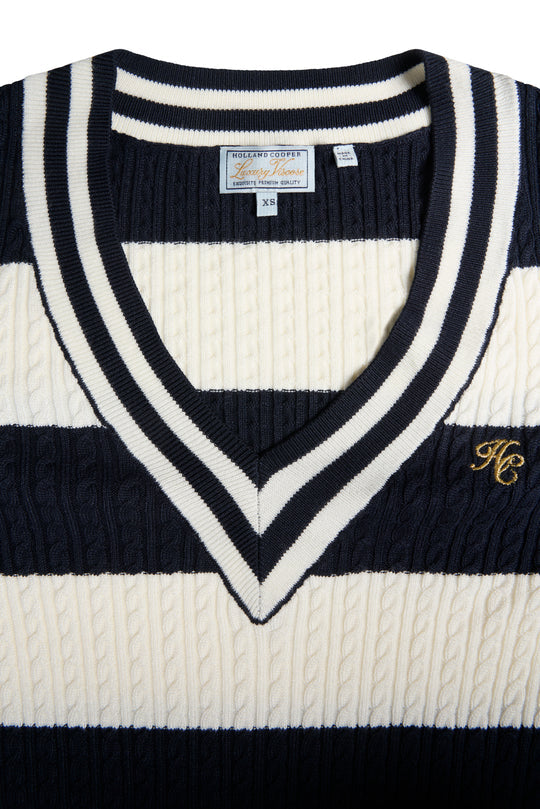 Holland Cooper Ink Navy Stripe Badminton Knit #Colour_Ink Navy Stripe
