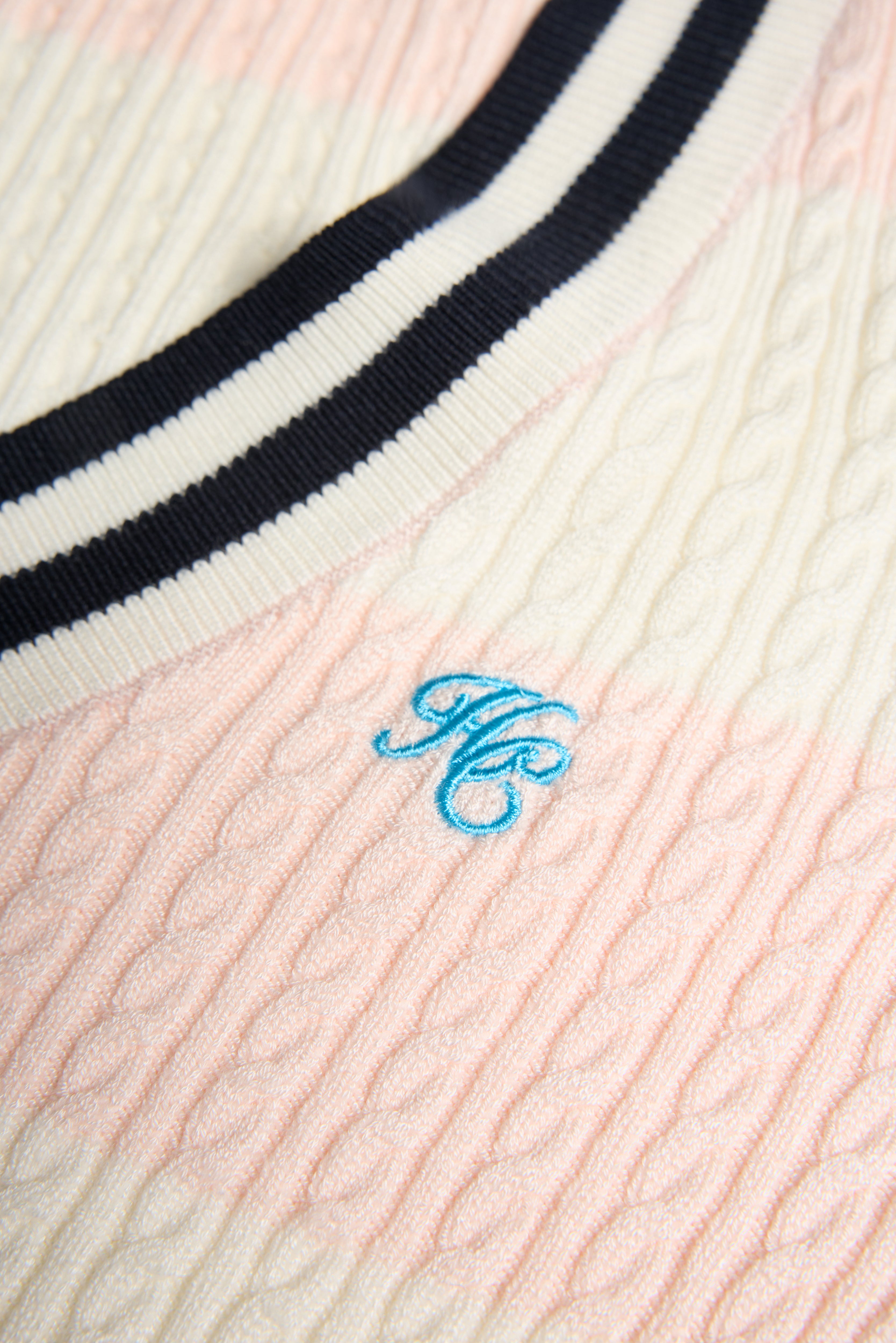 Holland Cooper Blush Natural Stripe Badminton Knit #Colour_Blush Natural Stripe