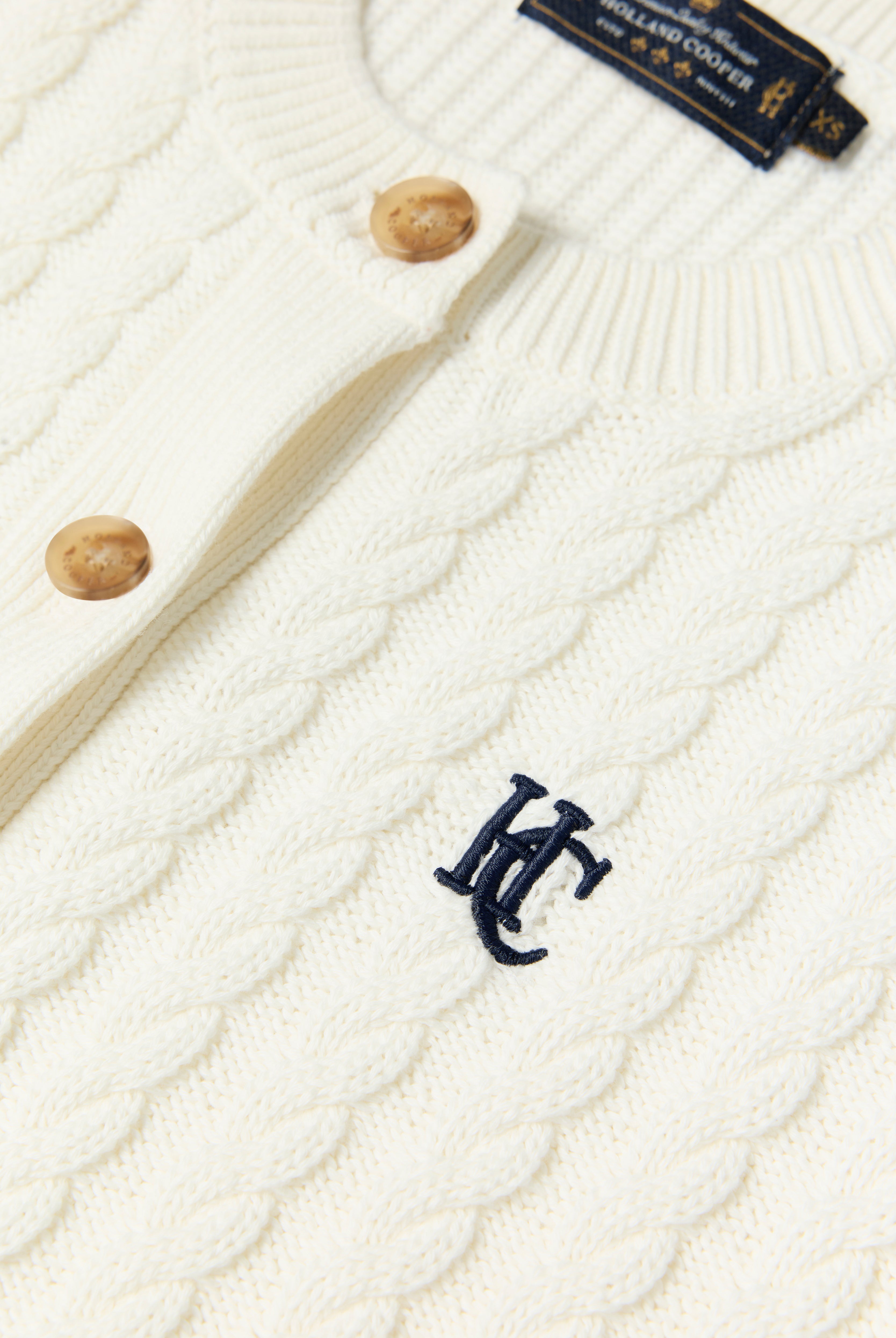Holland Cooper Natural Cotswold Short Sleeve Cardigan #Colour_Natural