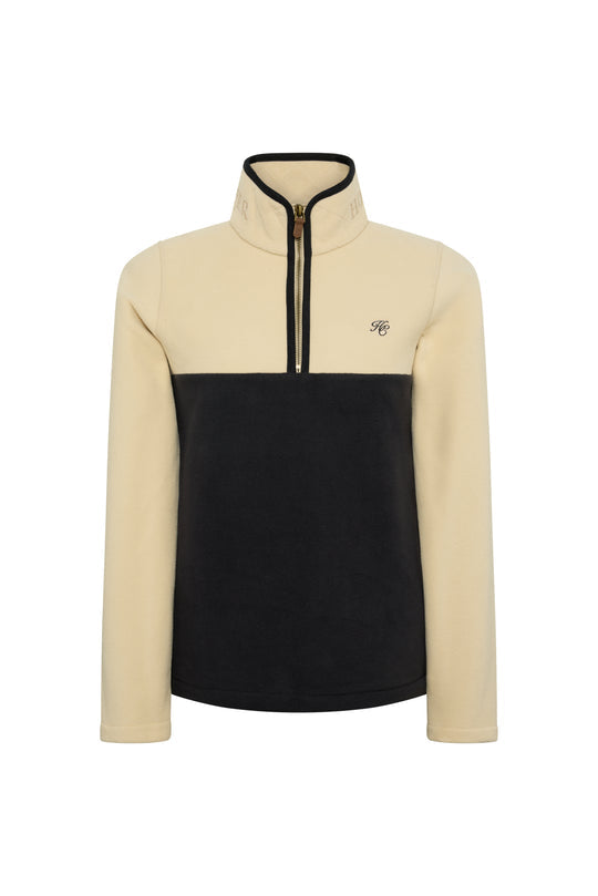 Holland Cooper Ecru/Navy Country Quarter Zip Jacket #Colour_Ecru/Navy