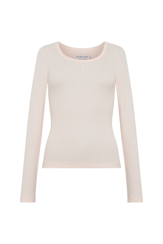 Holland Cooper Palest Pink Rebecca Long Sleeve Top #Colour_Palest Pink
