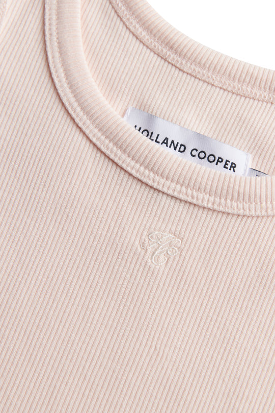Holland Cooper Palest Pink Rebecca Rib Tank #Colour_Palest Pink