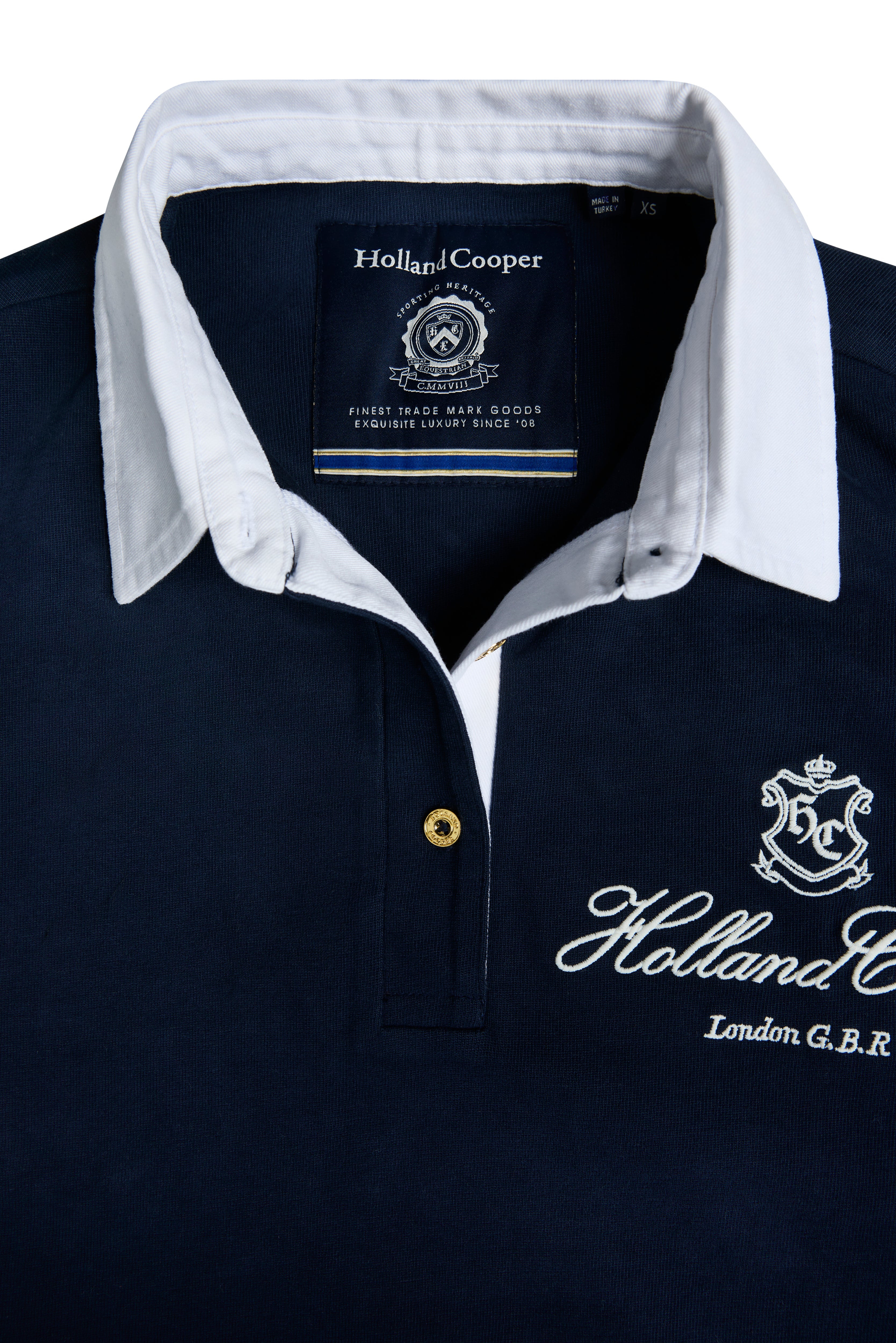 Holland Cooper Ink Navy Short Rugby Shirt #Colour_Ink Navy