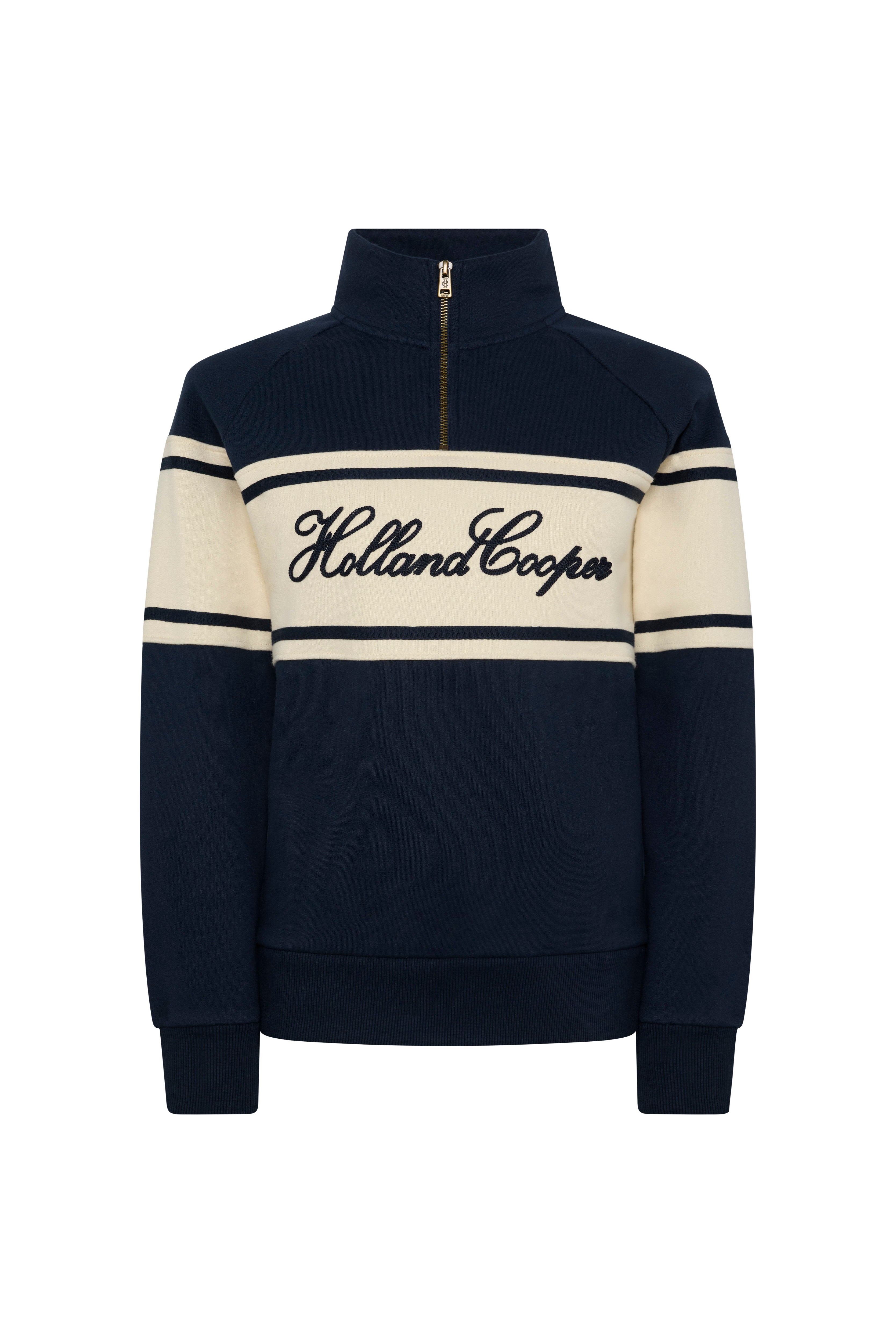 Holland Cooper Ink Navy Signature Quarter Zip Sweat #Colour_Ink Navy