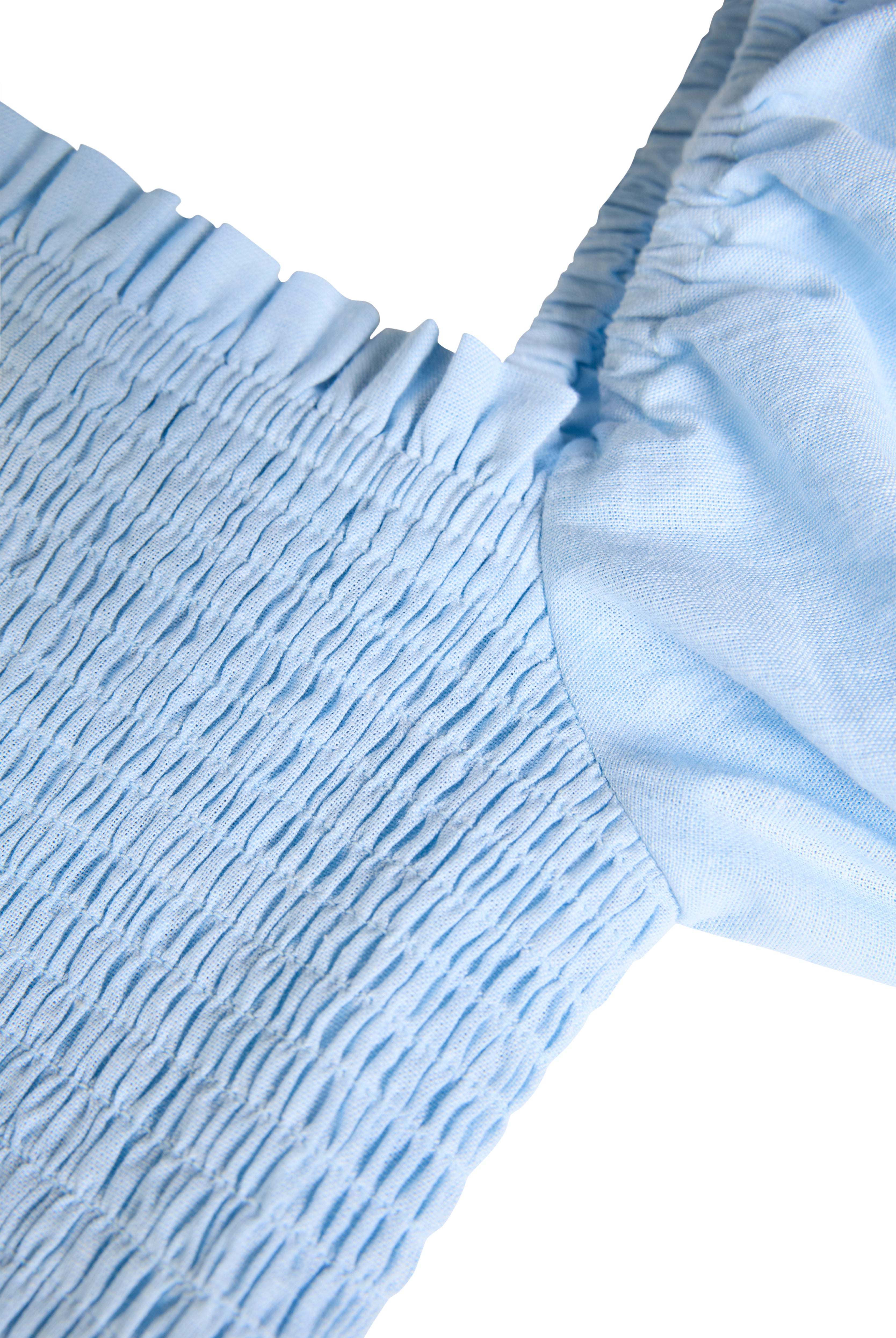 Holland Cooper Pale Blue Chambray Smock Dress #Colour_Pale Blue Chambray