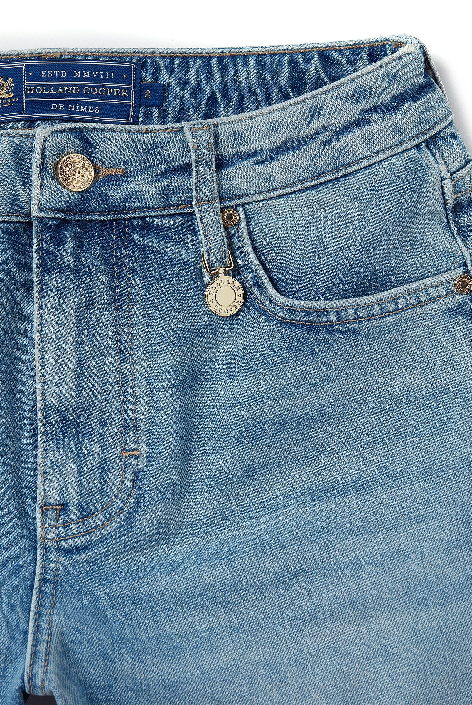 Holland Cooper High Rise Denim Short #Colour_Vintage Indigo