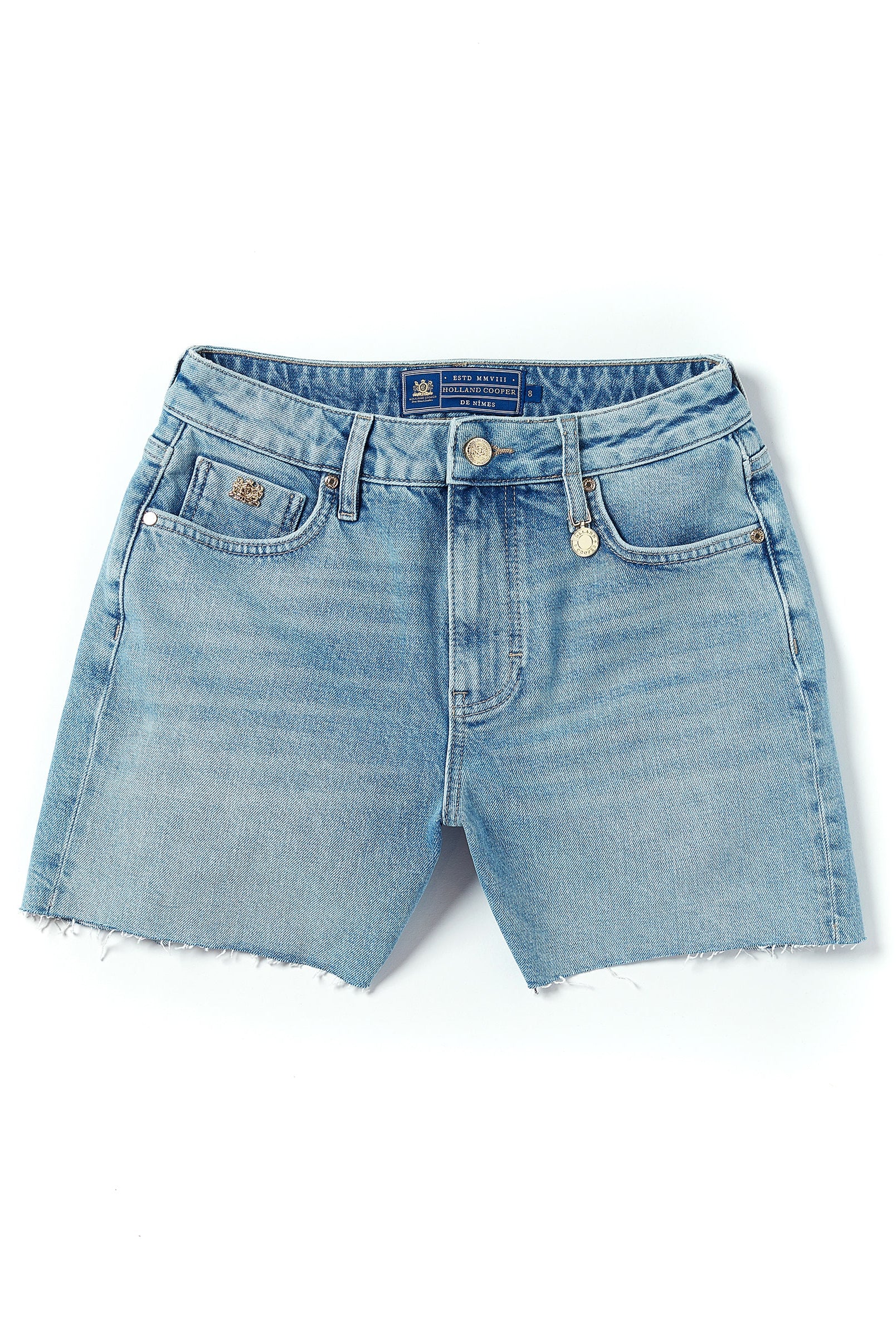 Holland Cooper High Rise Denim Short #Colour_Vintage Indigo