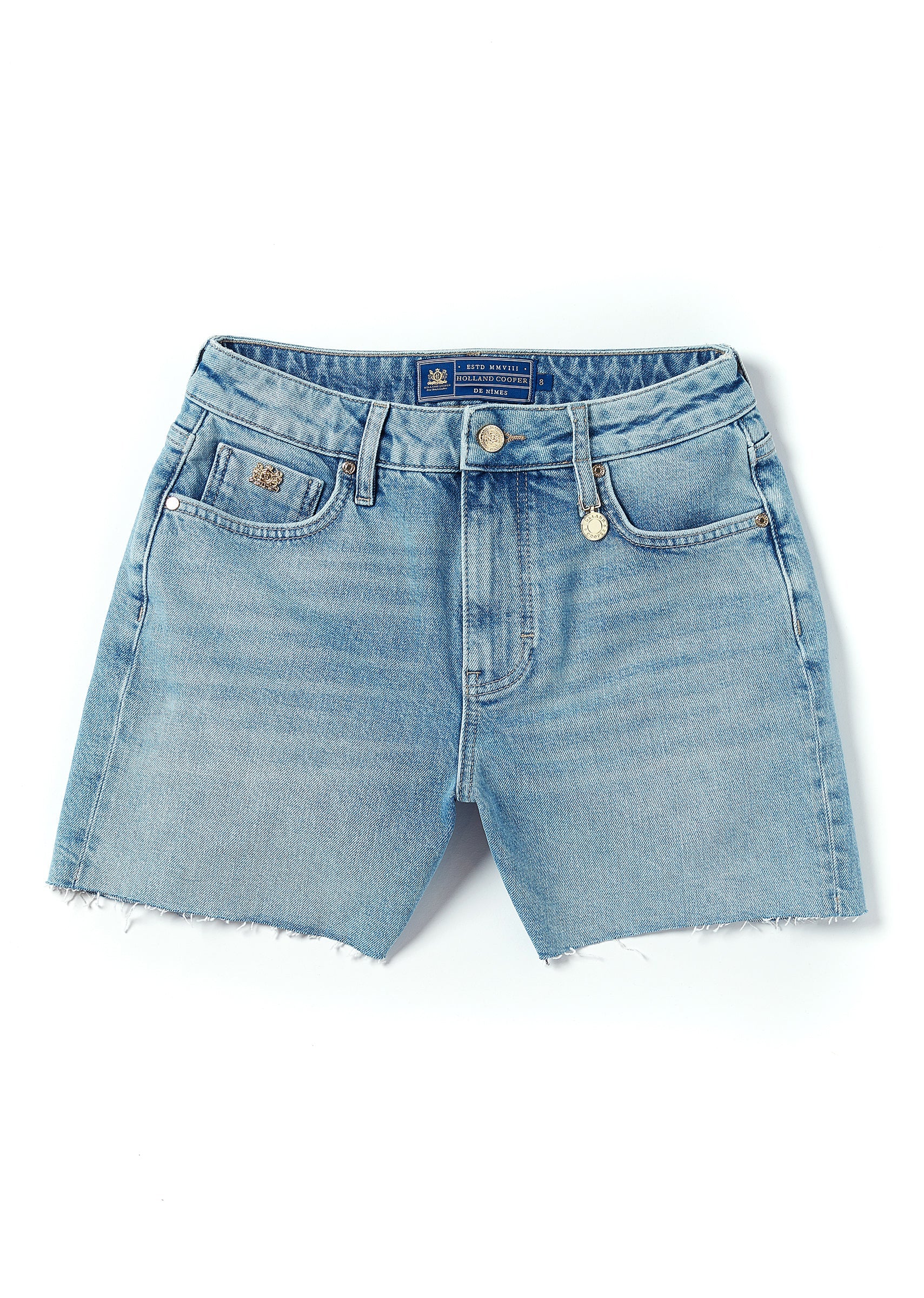 Holland Cooper High Rise Denim Short- OUTLET #Colour_Vintage Indigo
