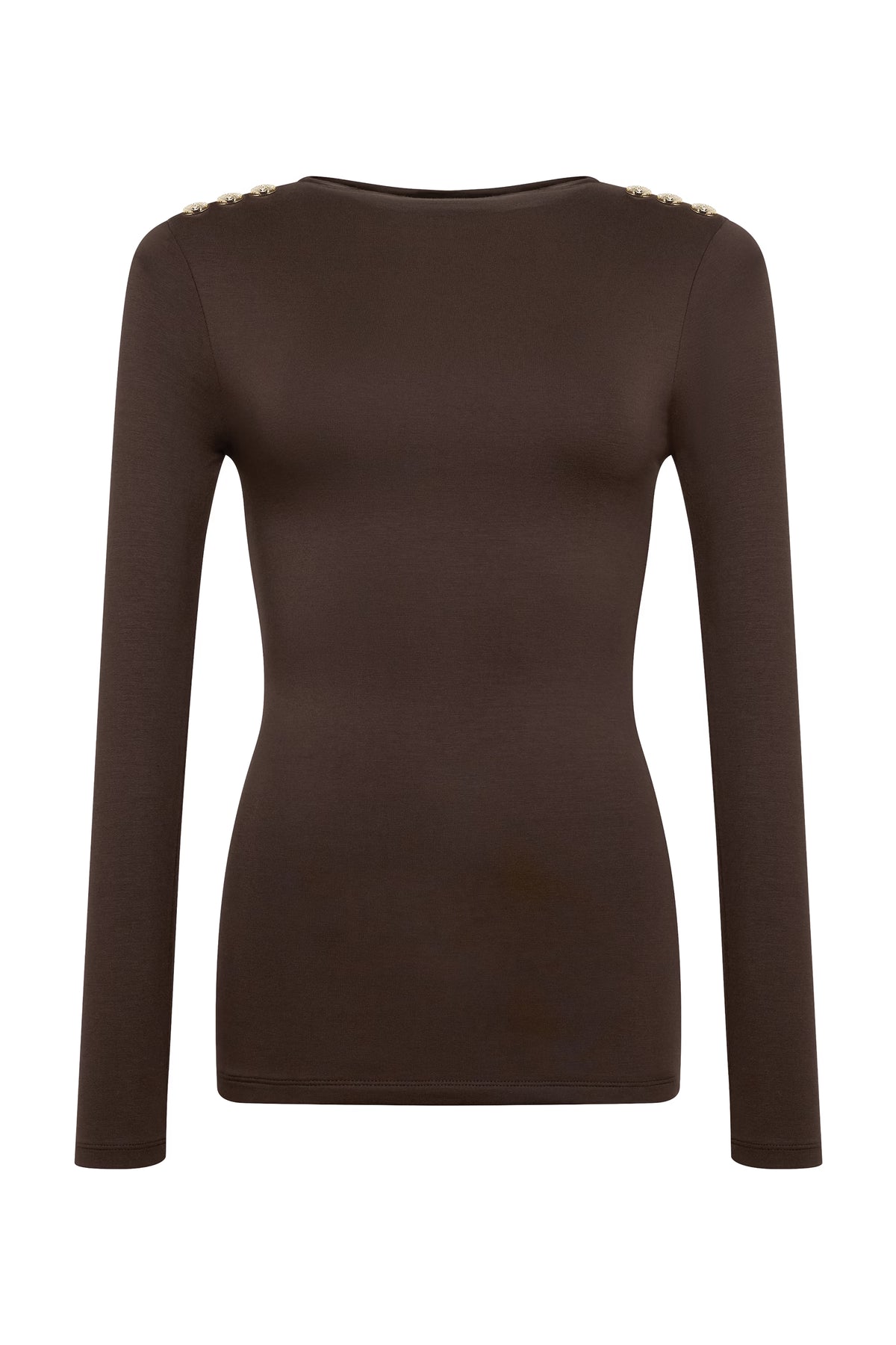 Holland Cooper Harper Long Sleeve Top #Colour_Walnut