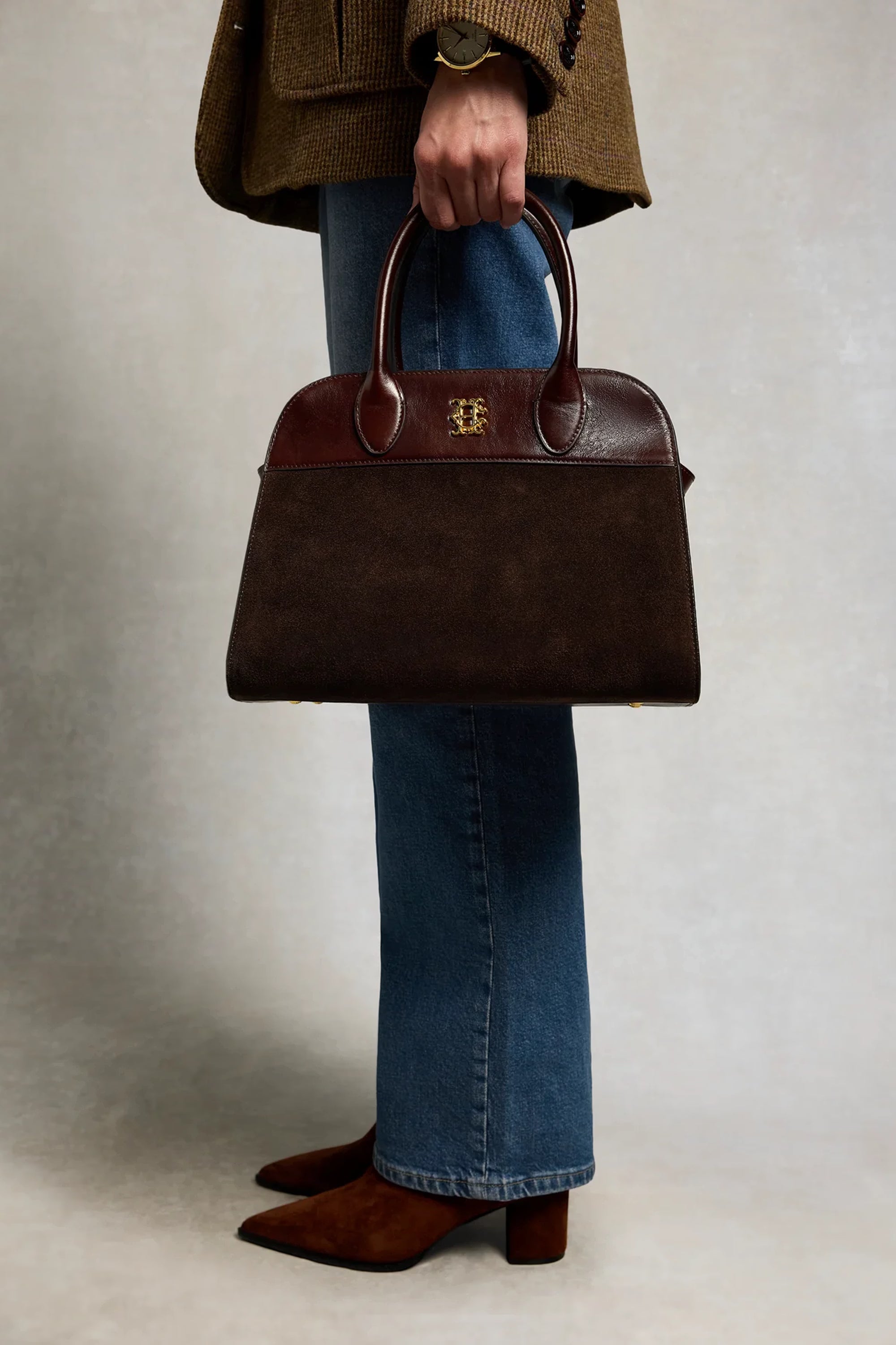 Holland Cooper Heritage Mini Tote #Colour_Walnut