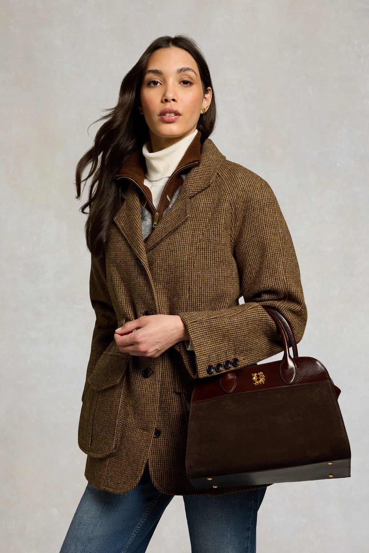 Holland Cooper Heritage Mini Tote #Colour_Walnut