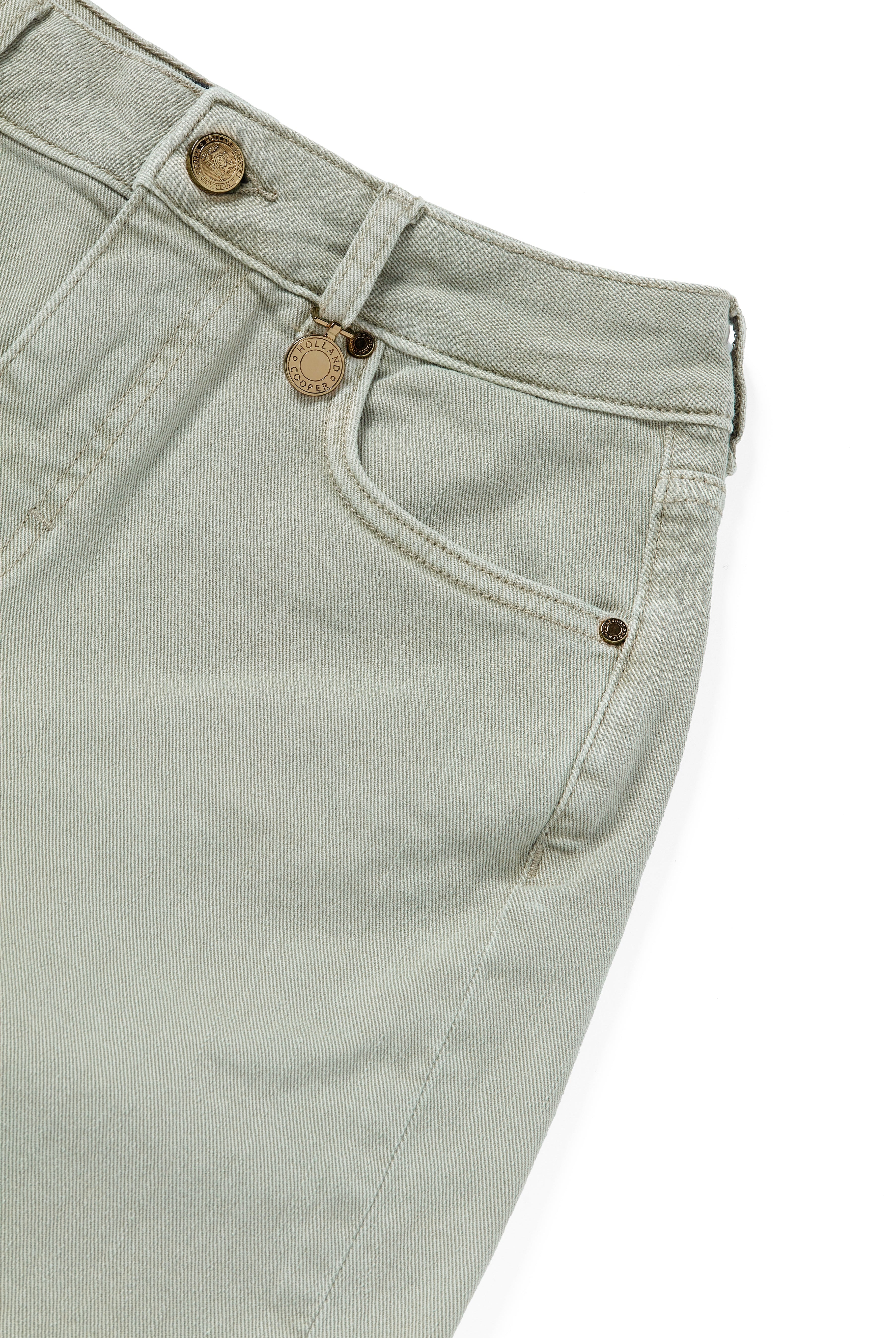 Holland Cooper High Rise Denim Short #Colour_Sage