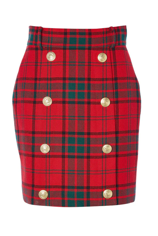 Holland Cooper Red Tartan Knightsbridge Skirt Tartan-OUTLET #Colour_Red Tartan