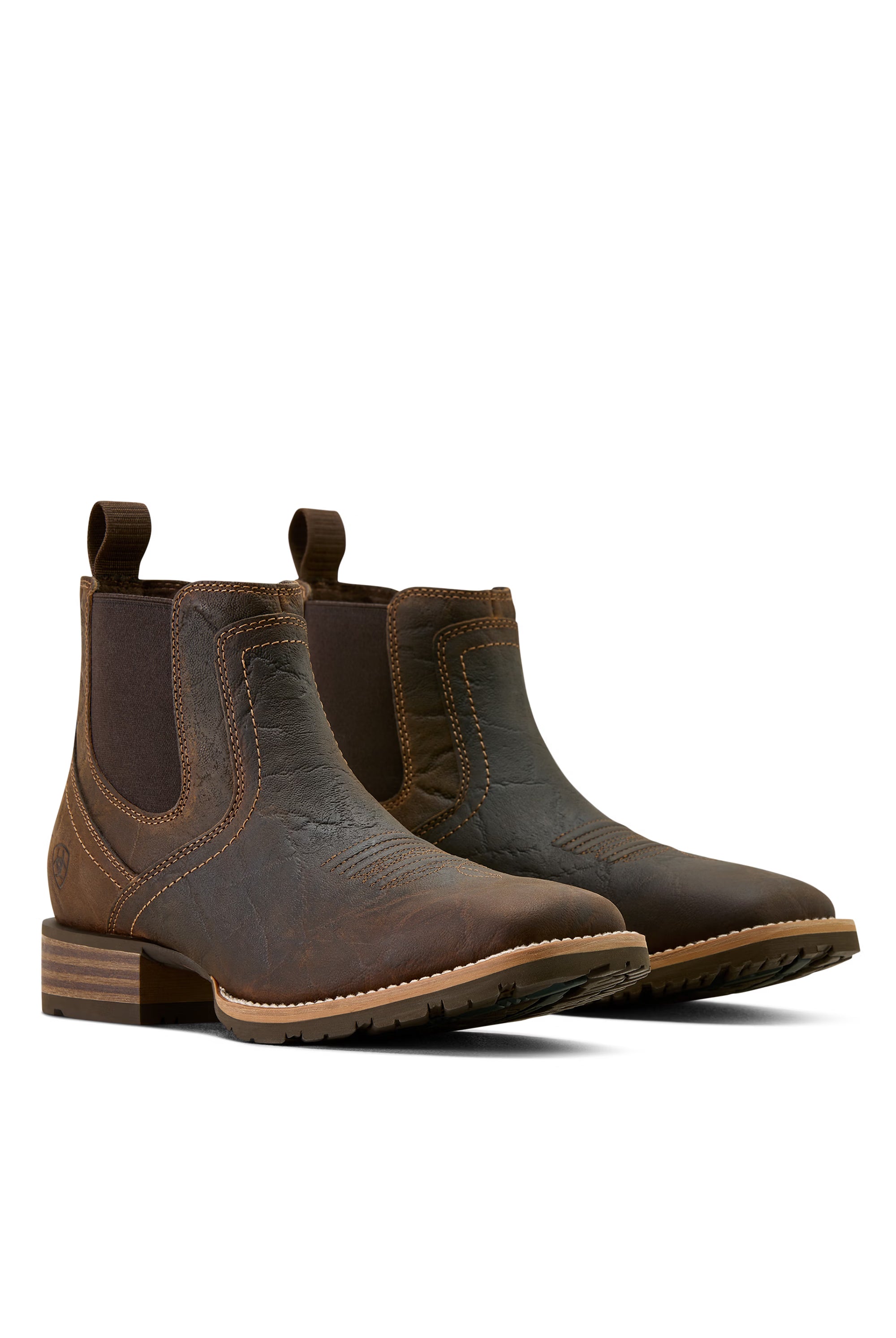 Ariat Hybrid Low Boy Wide Square Toe Chelsea Boot #Colour_Warm Brown Elephant Print