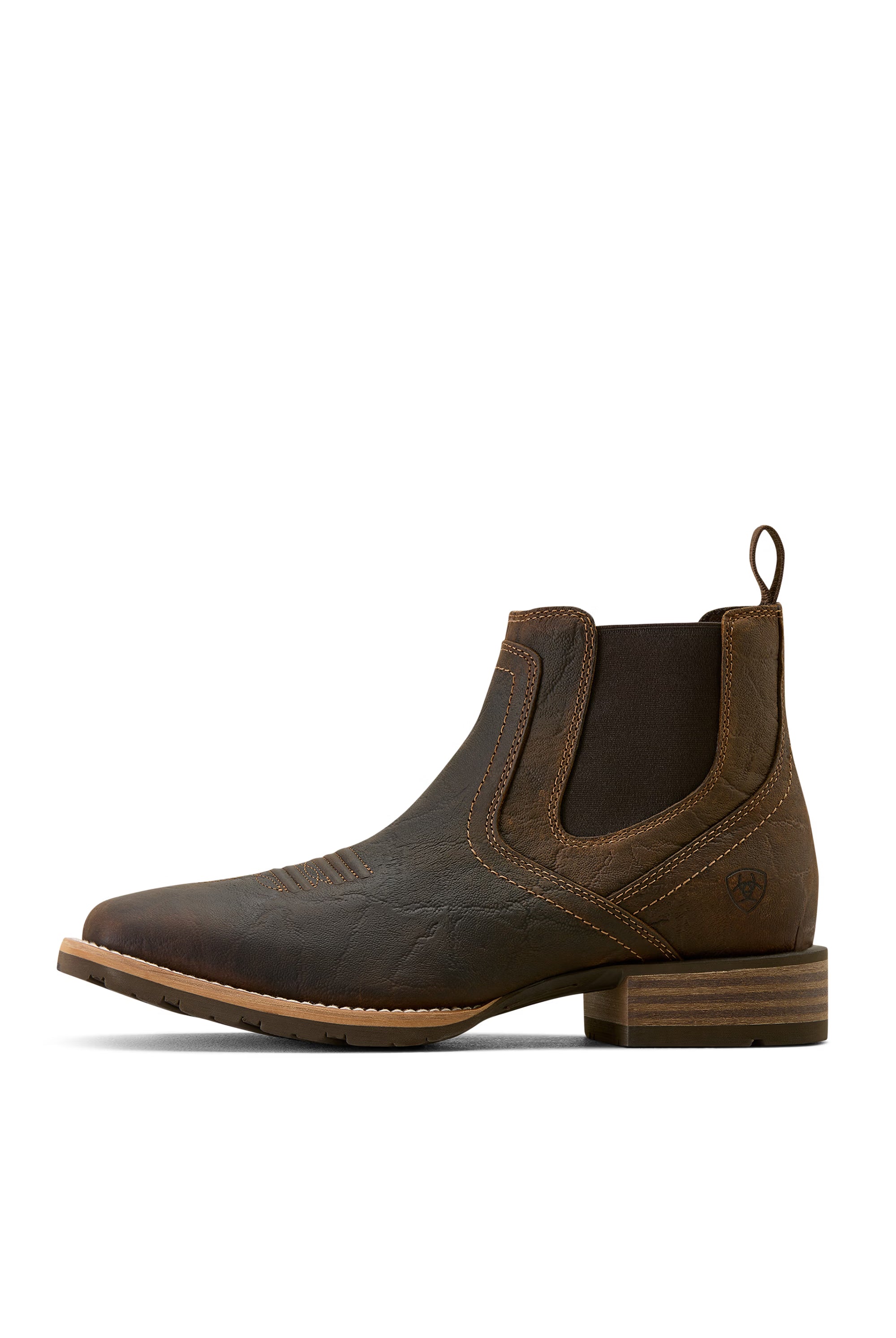 Ariat Hybrid Low Boy Wide Square Toe Chelsea Boot #Colour_Warm Brown Elephant Print