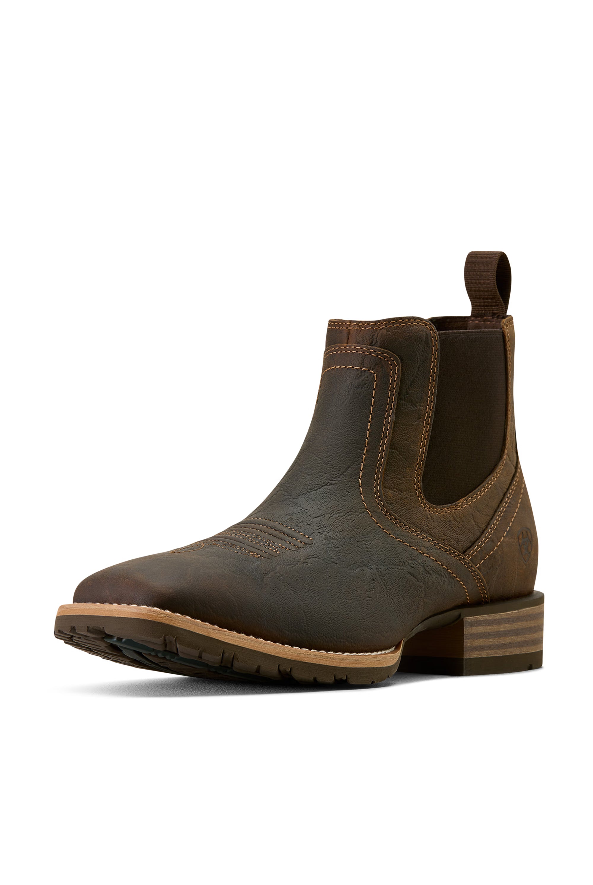 Ariat Hybrid Low Boy Wide Square Toe Chelsea Boot #Colour_Warm Brown Elephant Print