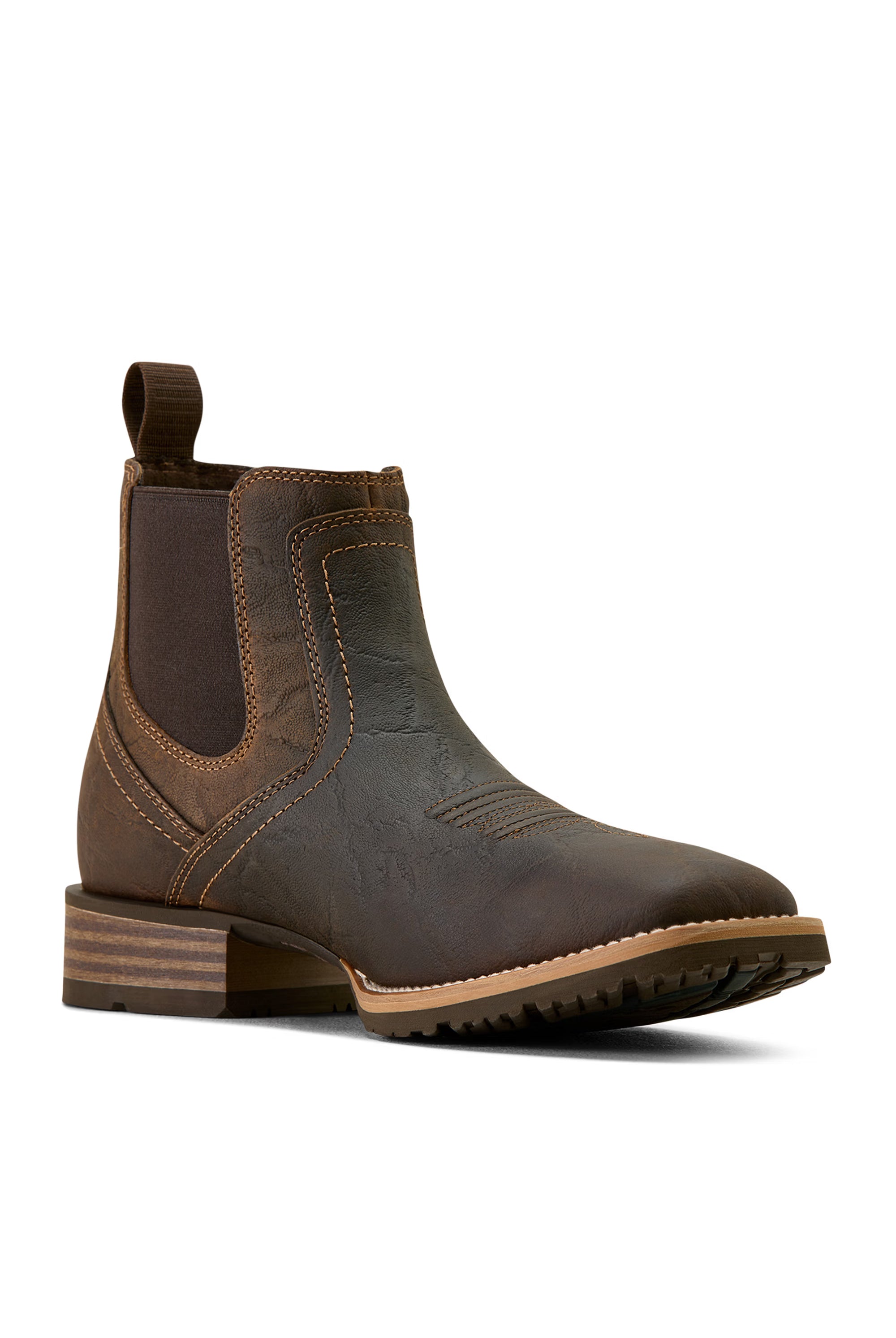 Ariat Hybrid Low Boy Wide Square Toe Chelsea Boot #Colour_Warm Brown Elephant Print