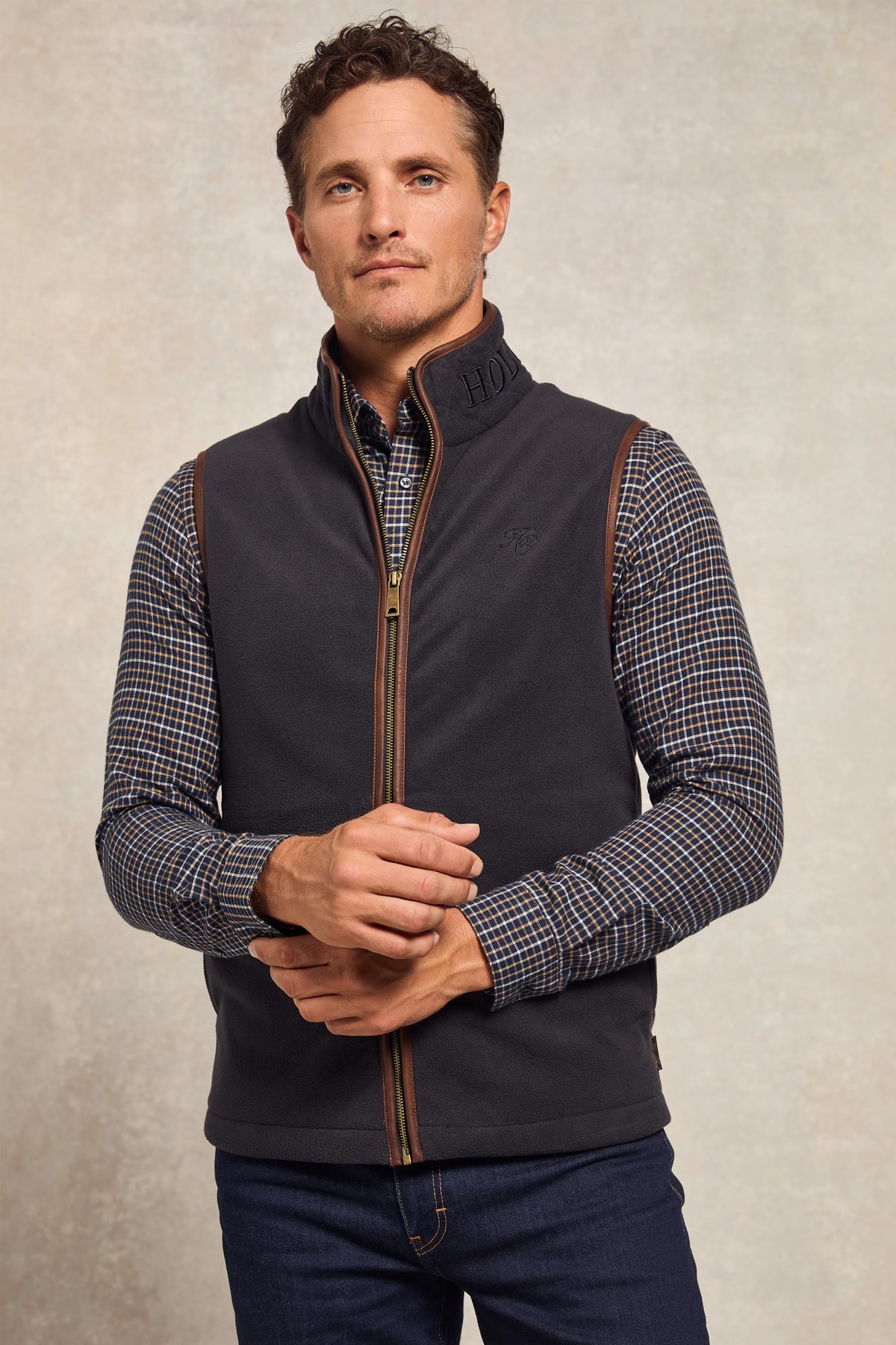 Holland Cooper Men's Country Fleece Gilet #Colour_Ink Navy