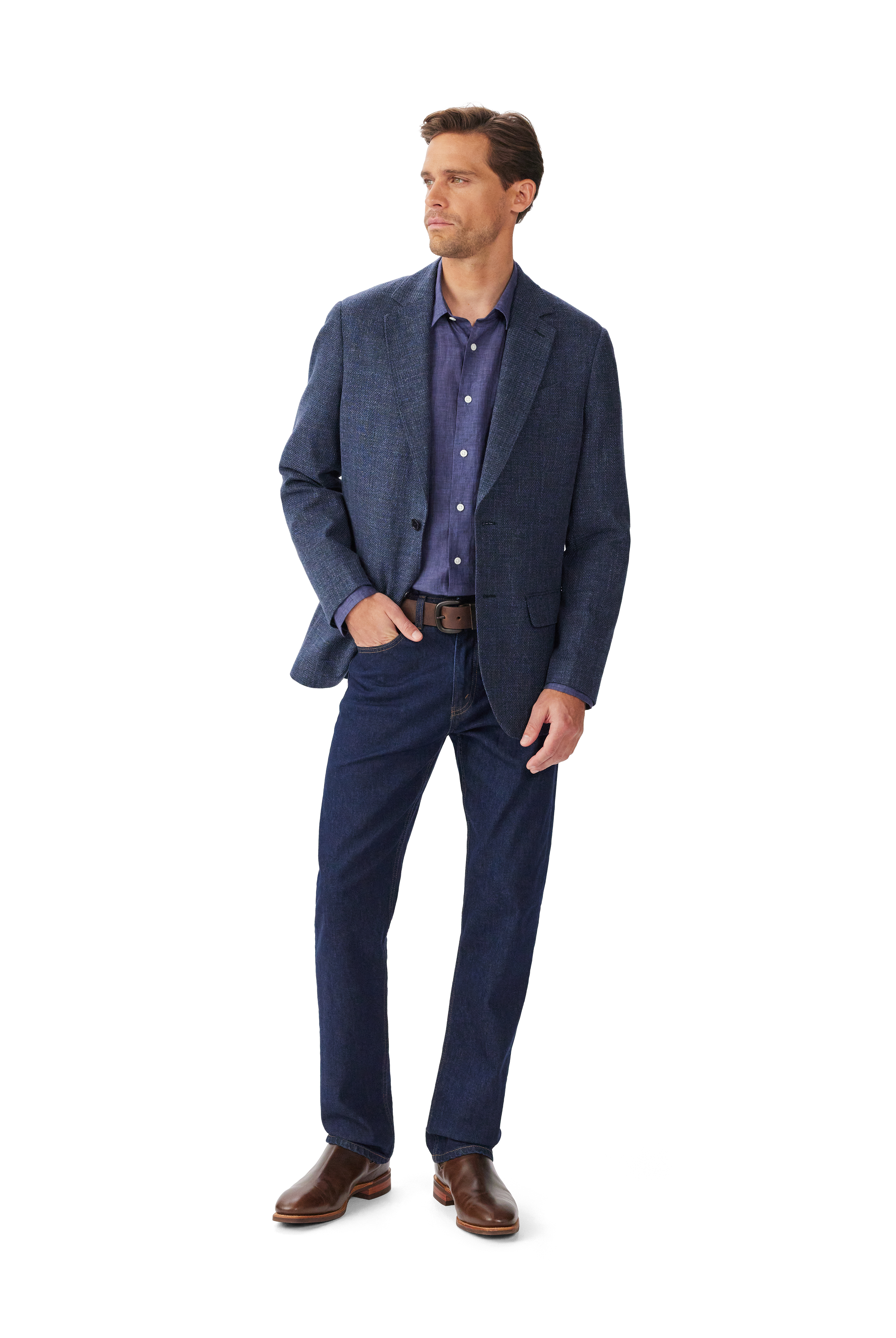 R.M. Williams Navy Bunda Cotton Blazer #Colour_Navy