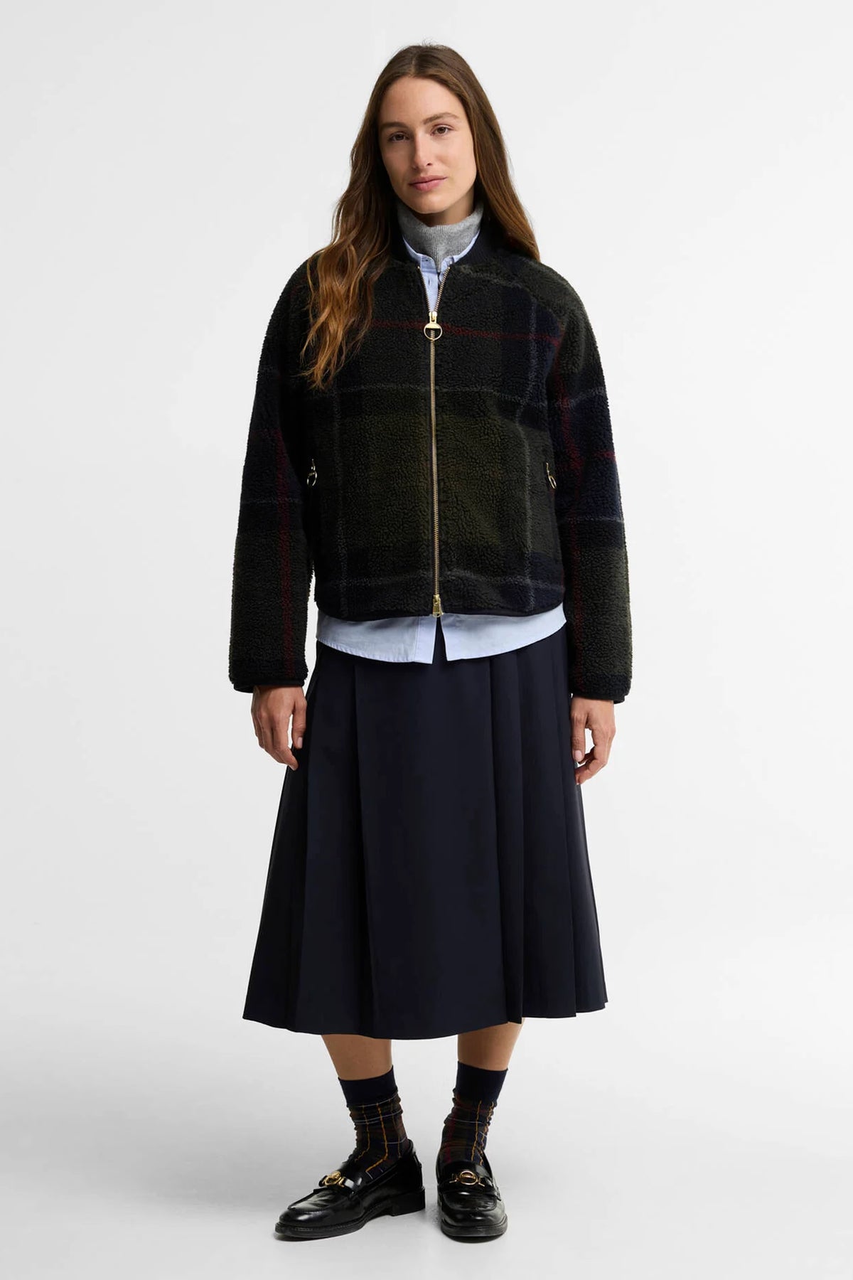 Barbour Kirklees Fleece #Colour_Shadow Classic Tartan