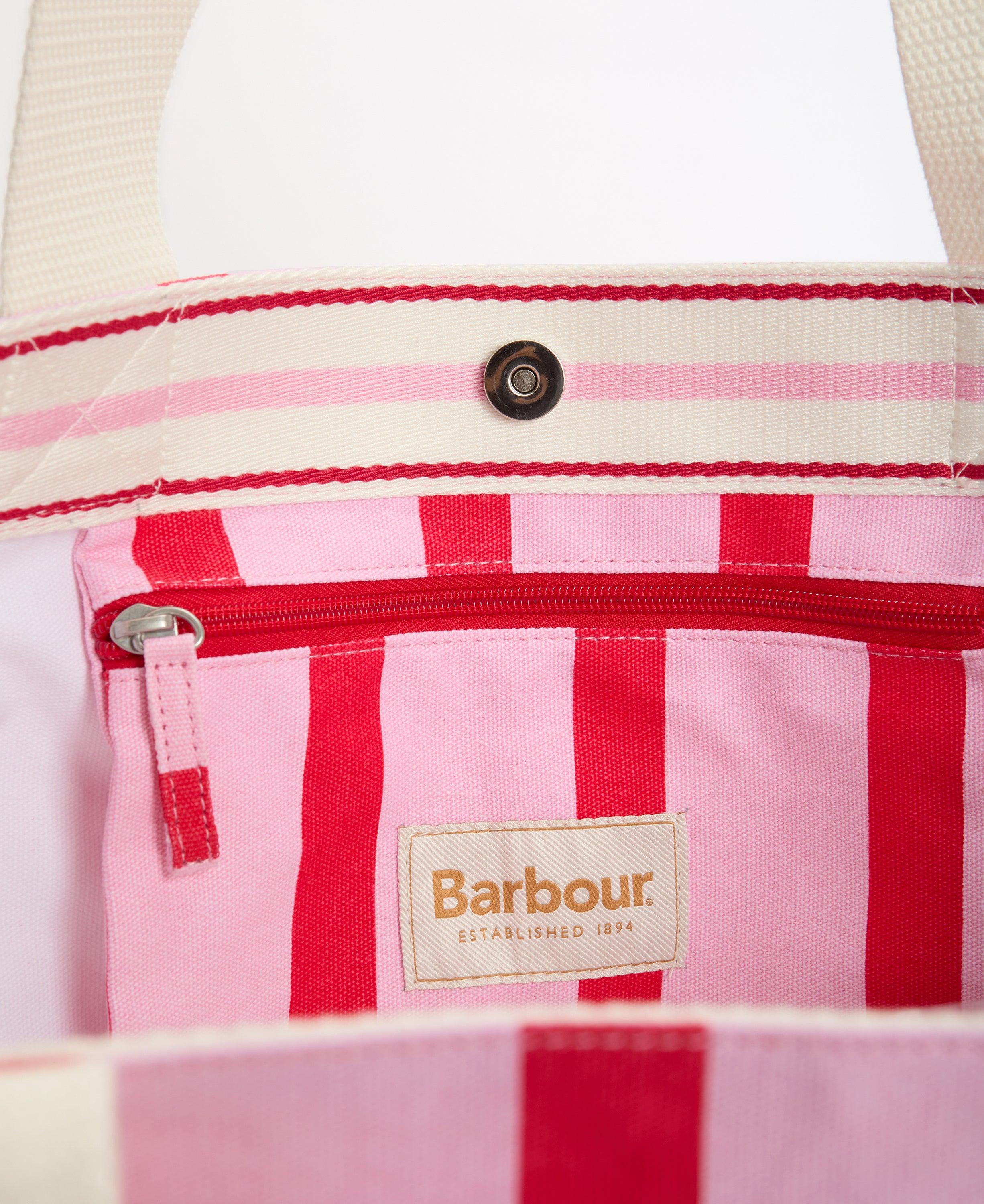 Barbour Cherry Blossom Emily Stripe Tote Bag #Colour_Cherry Blossom