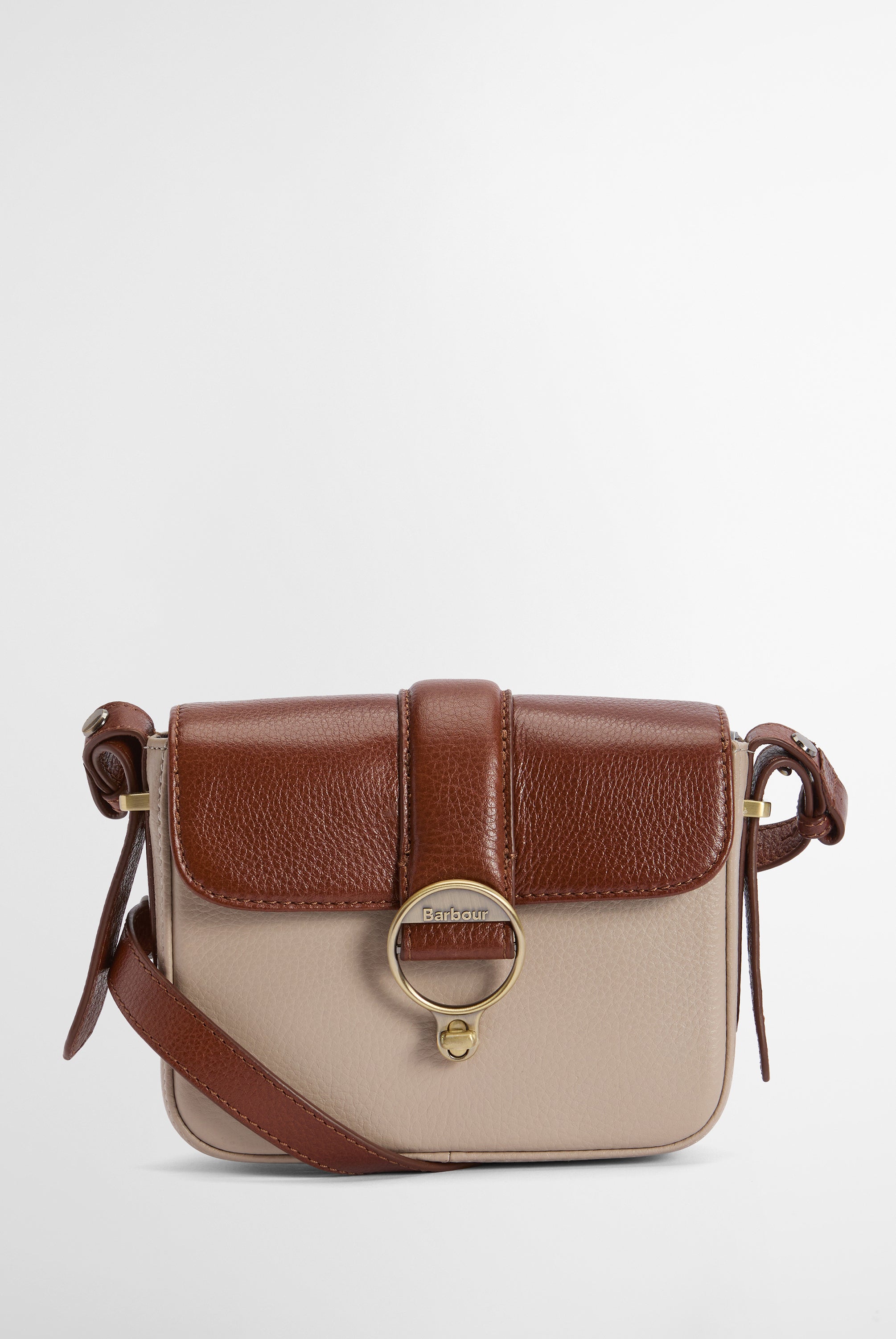 Barbour Pebbled Pink/Brown Mini Rosa Leather Crossbody Bag #Colour_Pebbled Pink/Brown