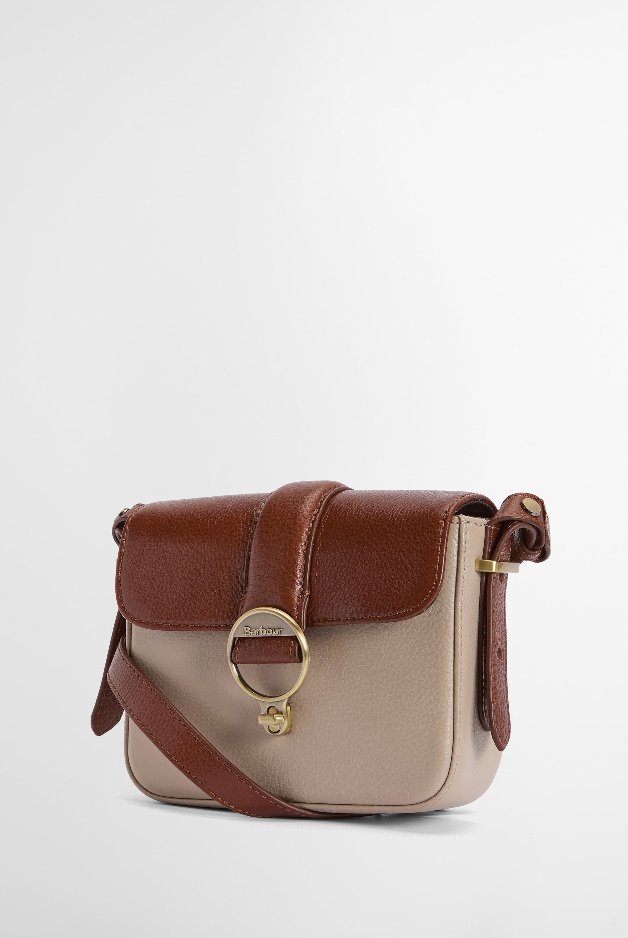 Barbour Pebbled Pink/Brown Mini Rosa Leather Crossbody Bag #Colour_Pebbled Pink/Brown