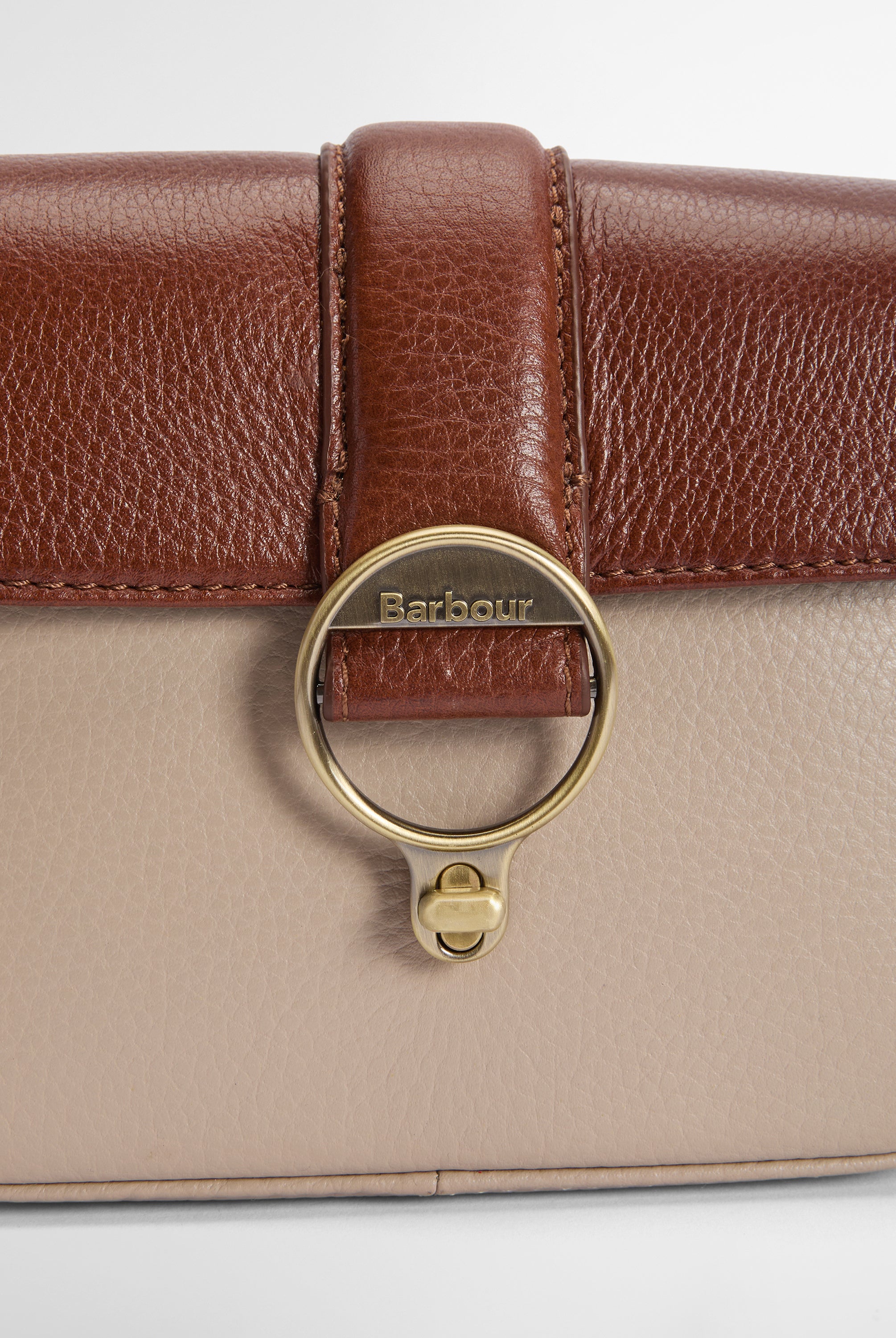 Barbour Pebbled Pink/Brown Mini Rosa Leather Crossbody Bag #Colour_Pebbled Pink/Brown