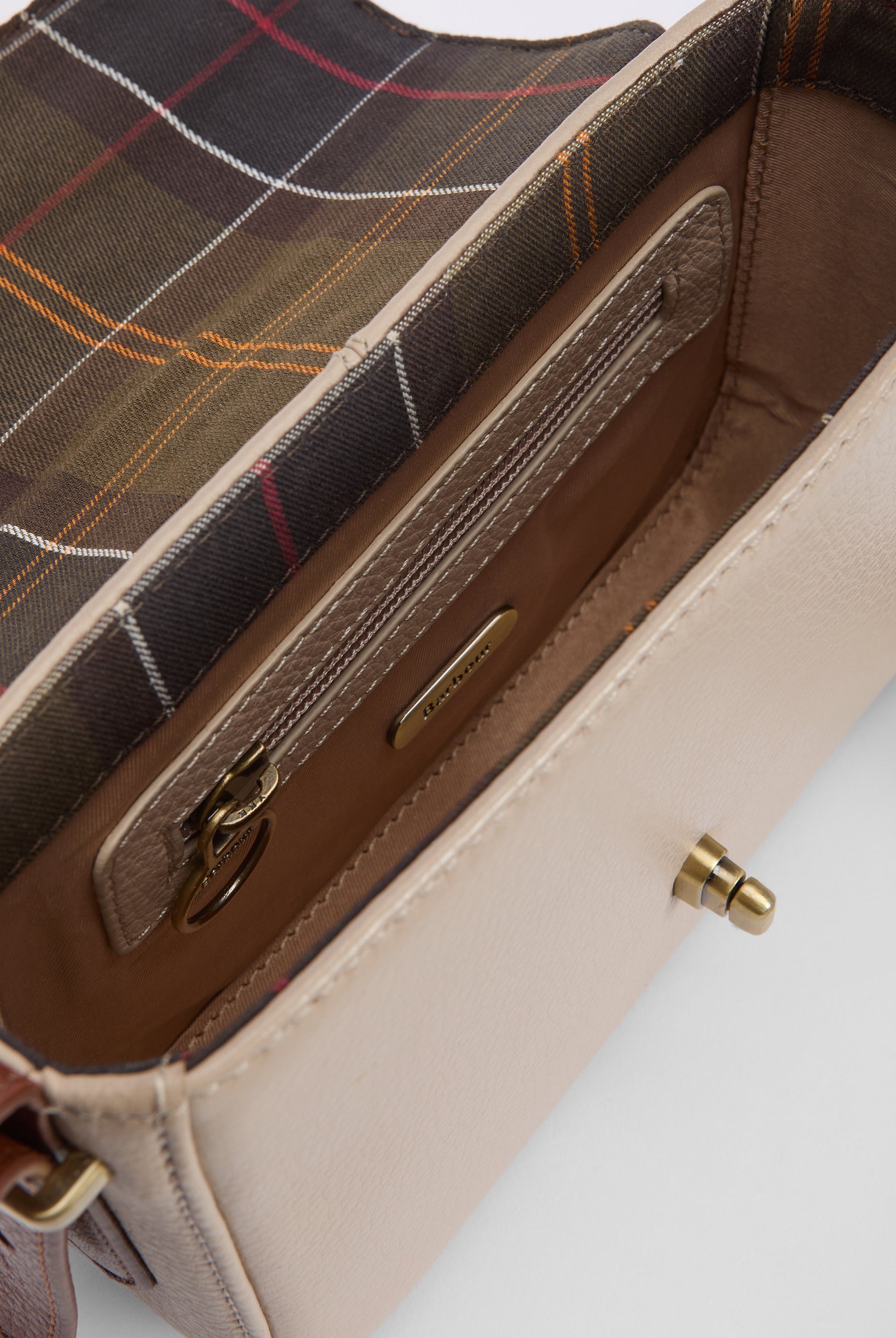 Barbour Pebbled Pink/Brown Mini Rosa Leather Crossbody Bag #Colour_Pebbled Pink/Brown