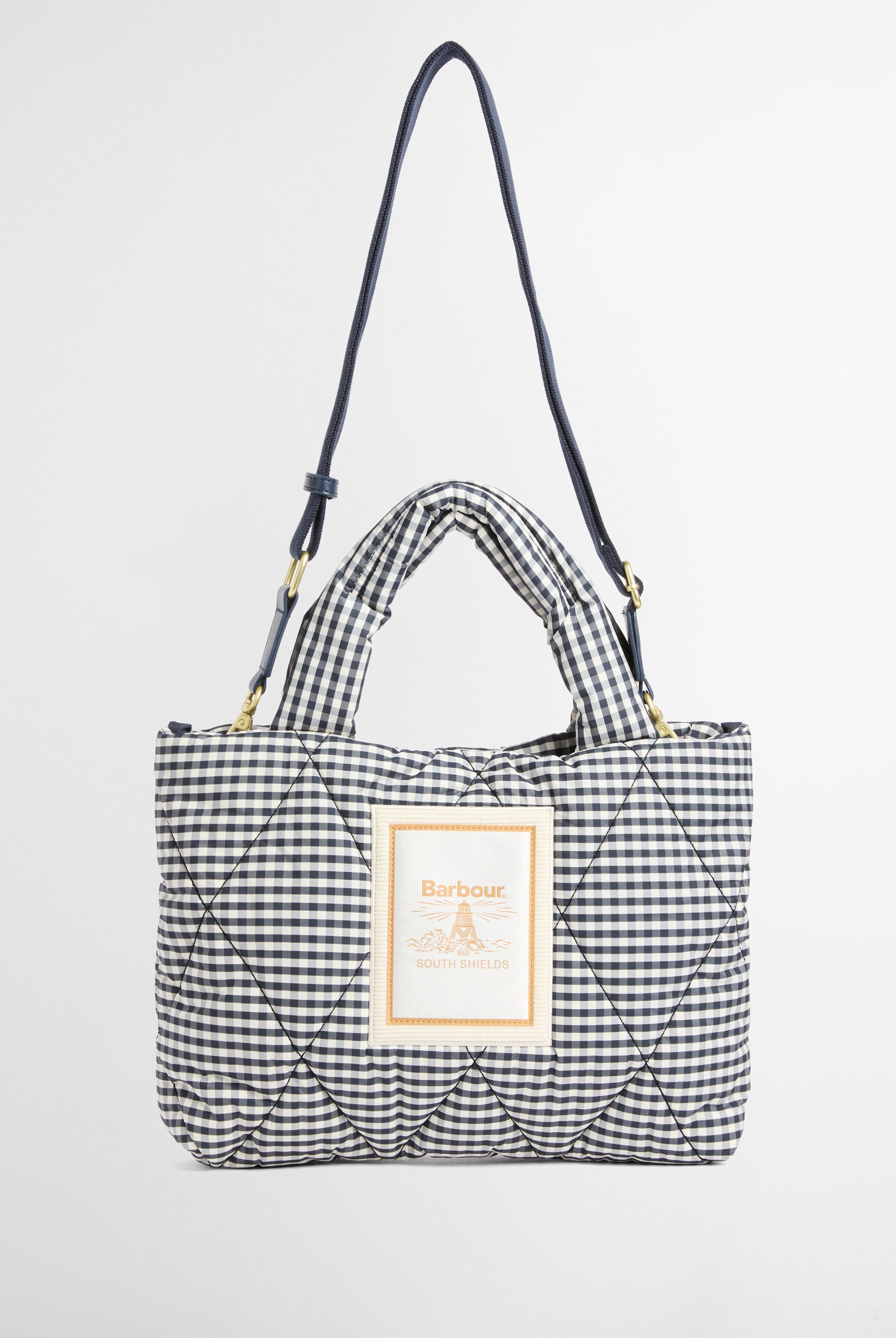 Barbour Gingham Check Riah Mini Quilted Tote Bag #Colour_Gingham Check