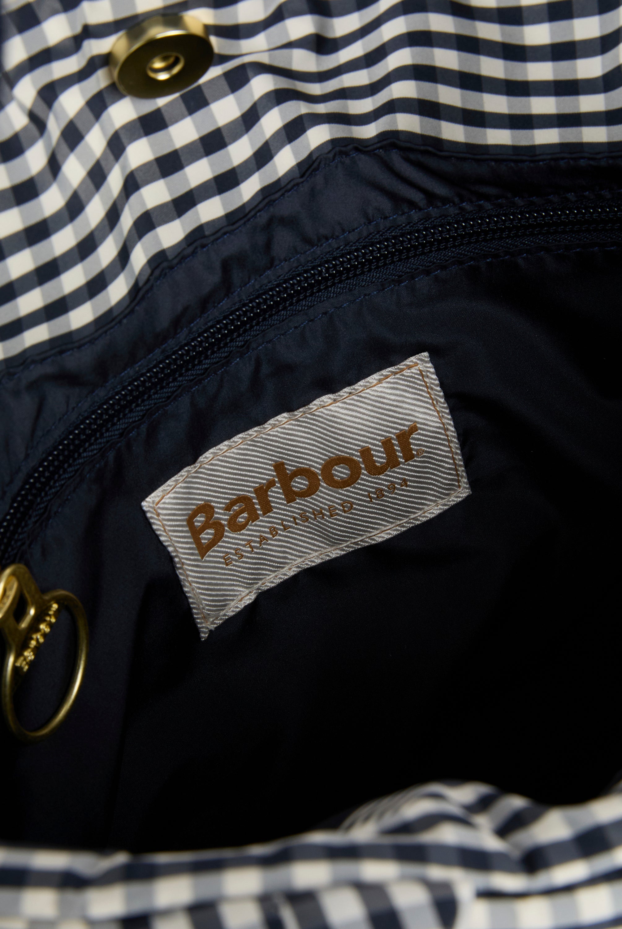 Barbour Gingham Check Riah Mini Quilted Tote Bag #Colour_Gingham Check