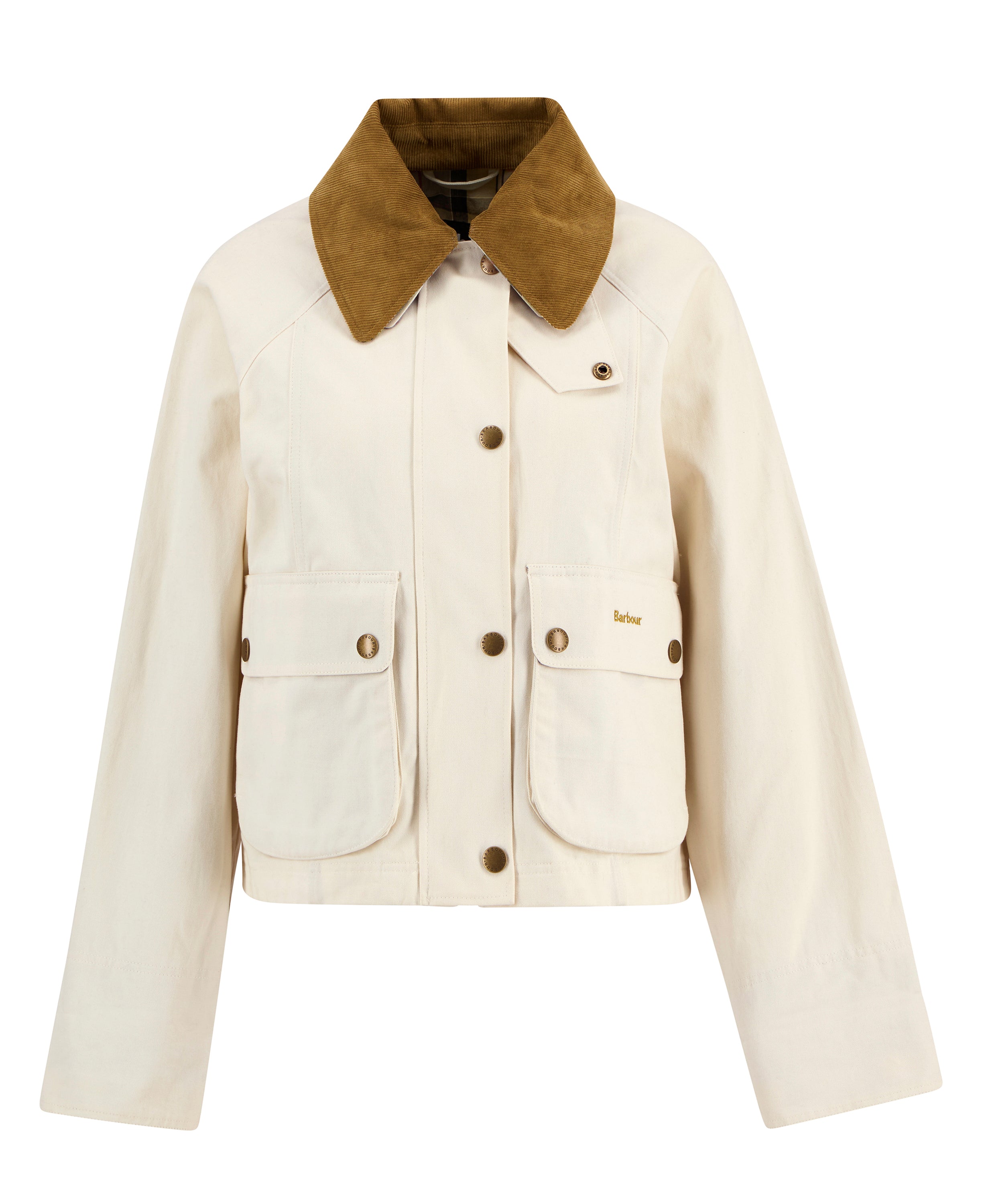 Barbour Cropped Beadnell Casual Jacket #Colour_Gardenia/Dress