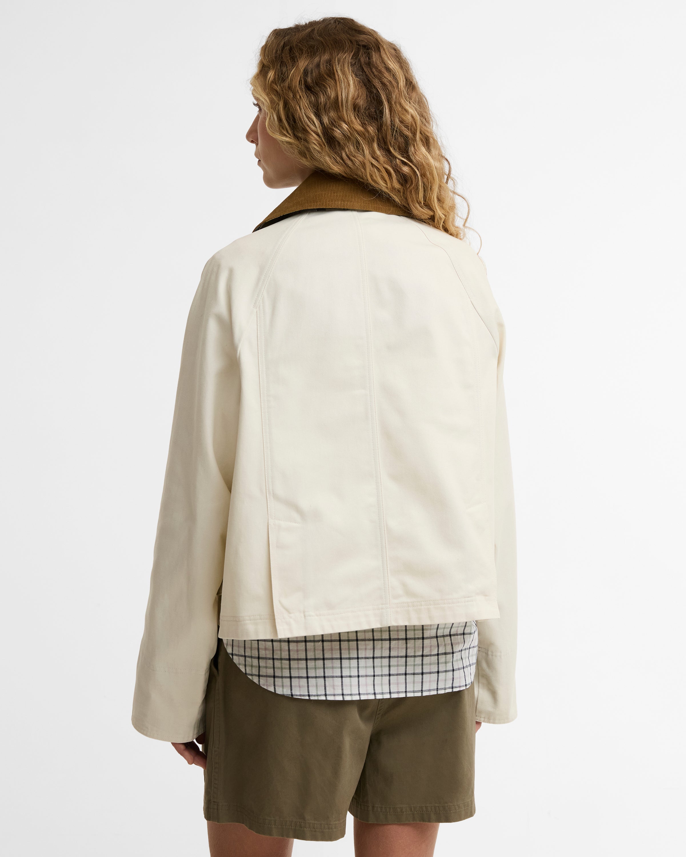 Barbour Cropped Beadnell Casual Jacket #Colour_Light Pearl/Dress