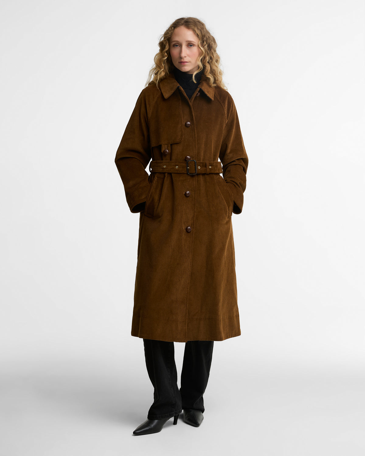Barbour Antonella Cord Trench Casual Jacket #Colour_Tan/Birchwood