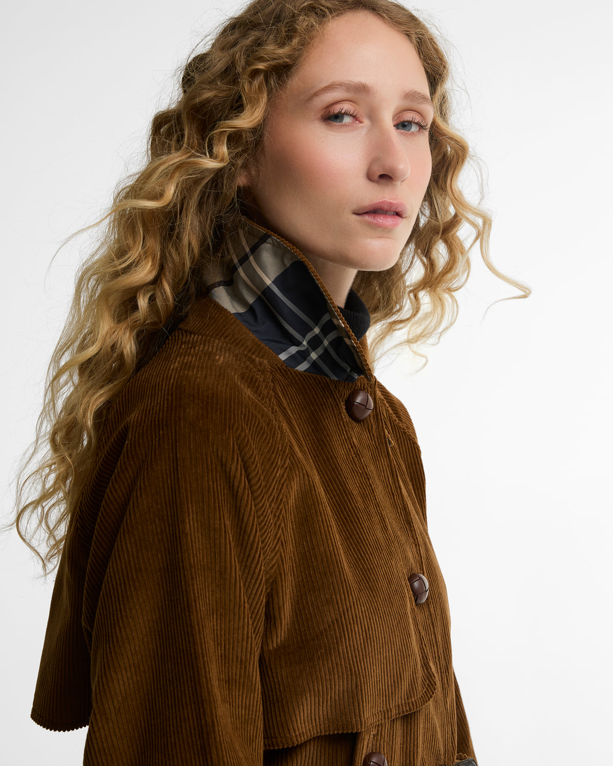 Barbour Antonella Cord Trench Casual Jacket #Colour_Tan/Birchwood