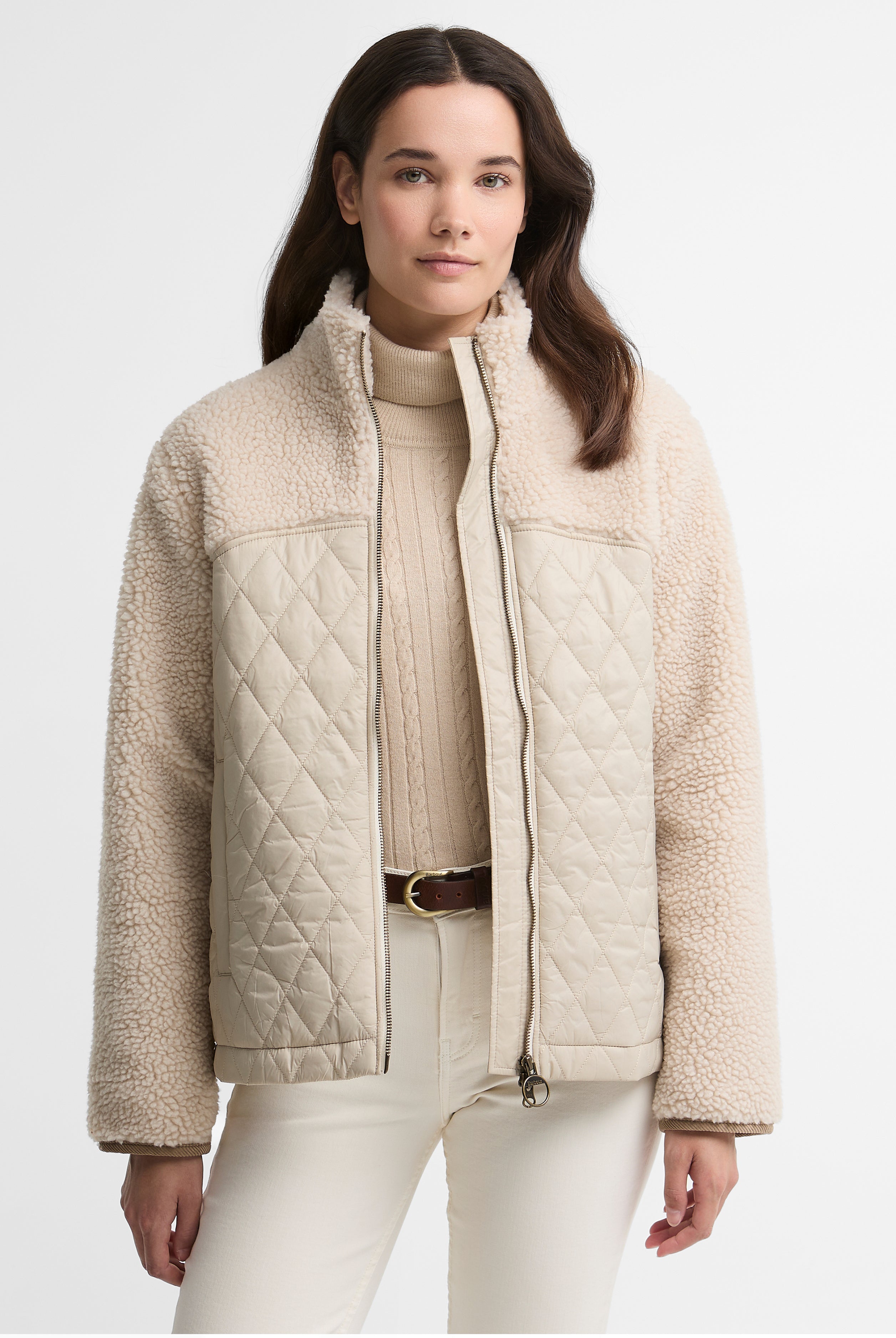 Barbour Ami Casual Fleece Jacket #Colour_Ecru